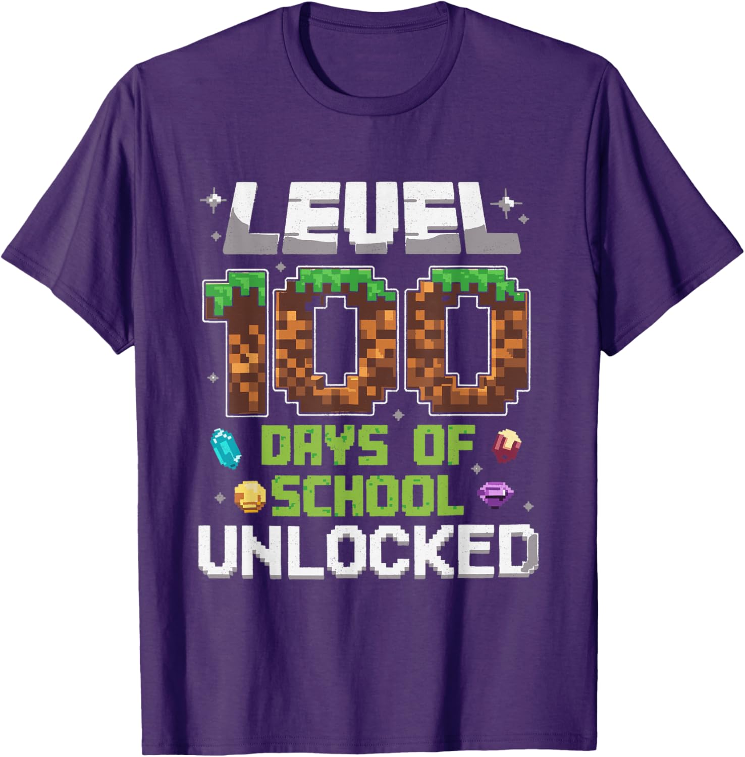 Level 100 Days of School Unlocked Gamer Boy T-Shirt for Kids - 2