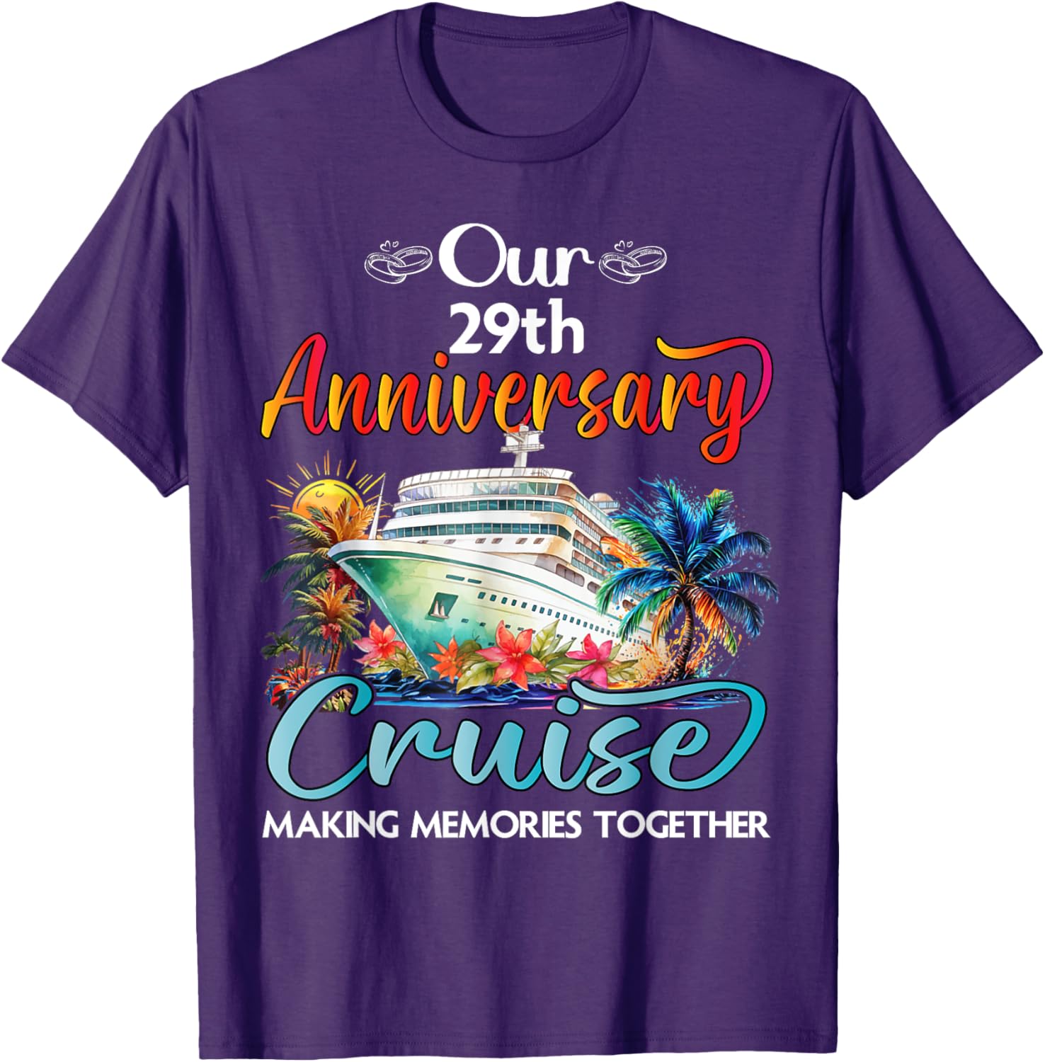 29th Anniversary Cruise T-Shirt for Couples Perfect Gift for Him and Her - 5