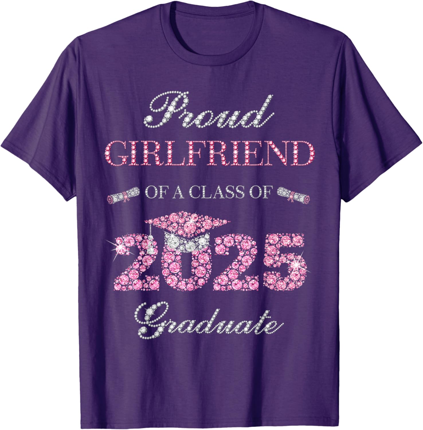 Proud Girlfriend Of A Class Of 2025 Graduate T-Shirt for Celebrating Achievements - 8