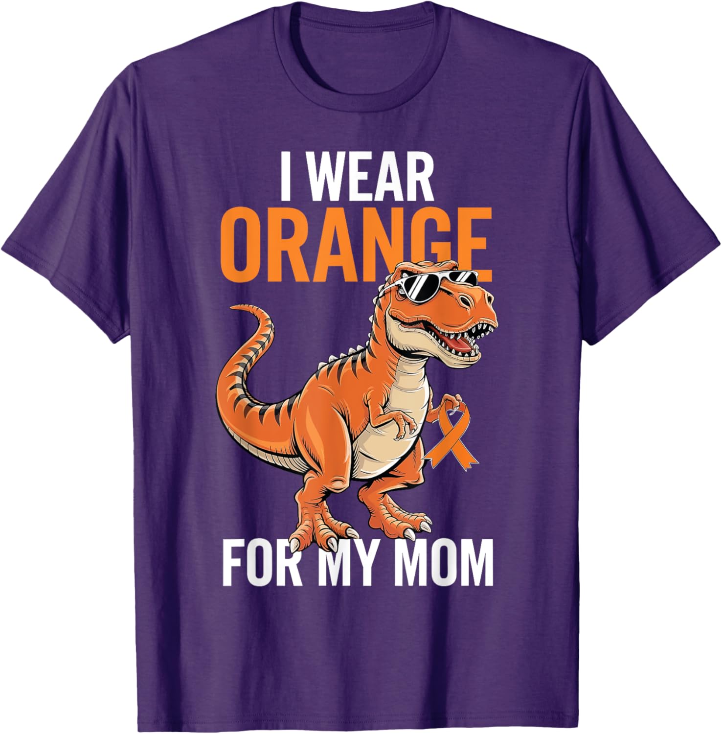 I Wear Orange For Mom Dinosaur MS Awareness T-Shirt for Supportive Families - 12
