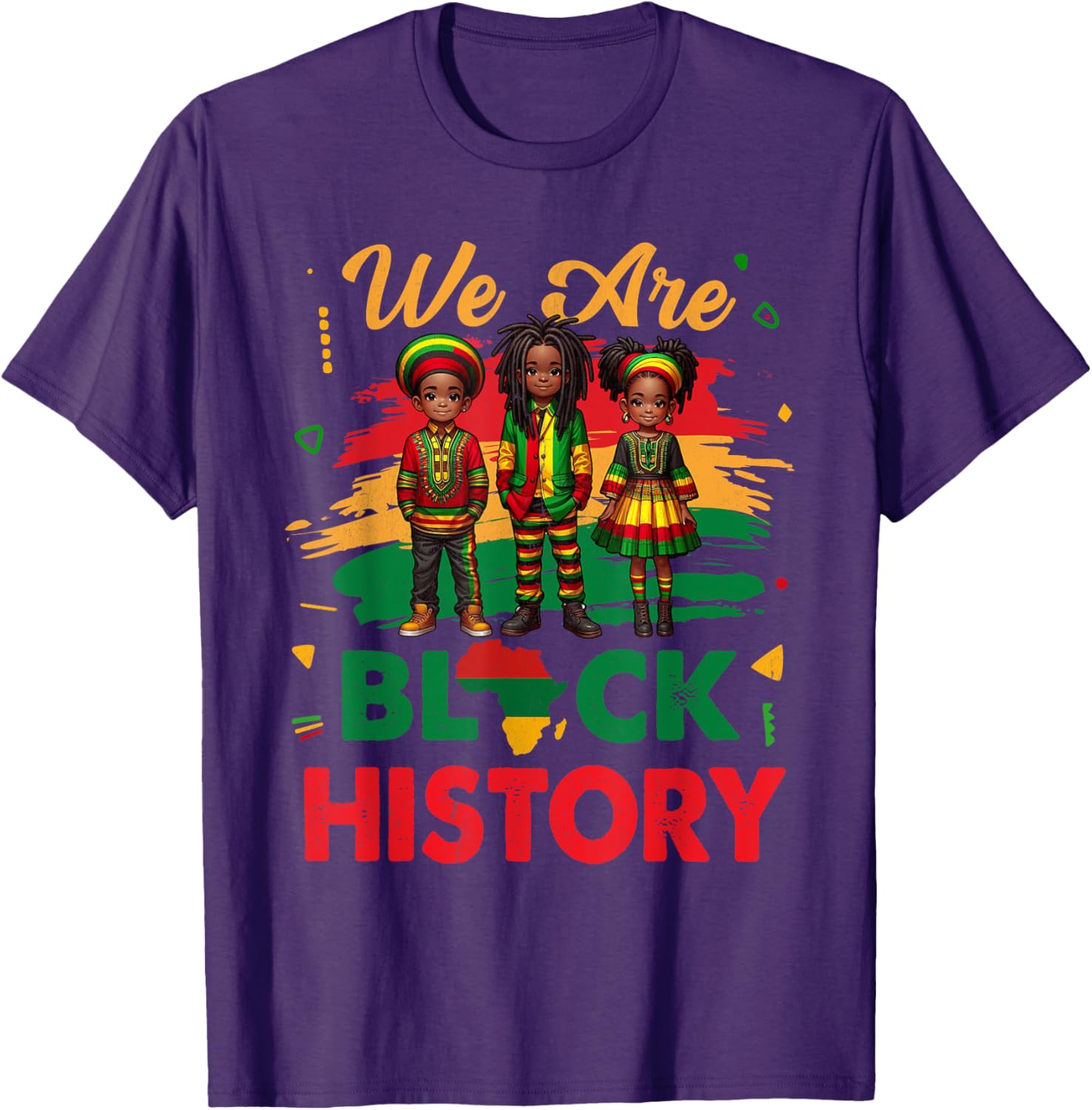 Black History Month Map T-Shirt for African Kids Boys and Girls - 6