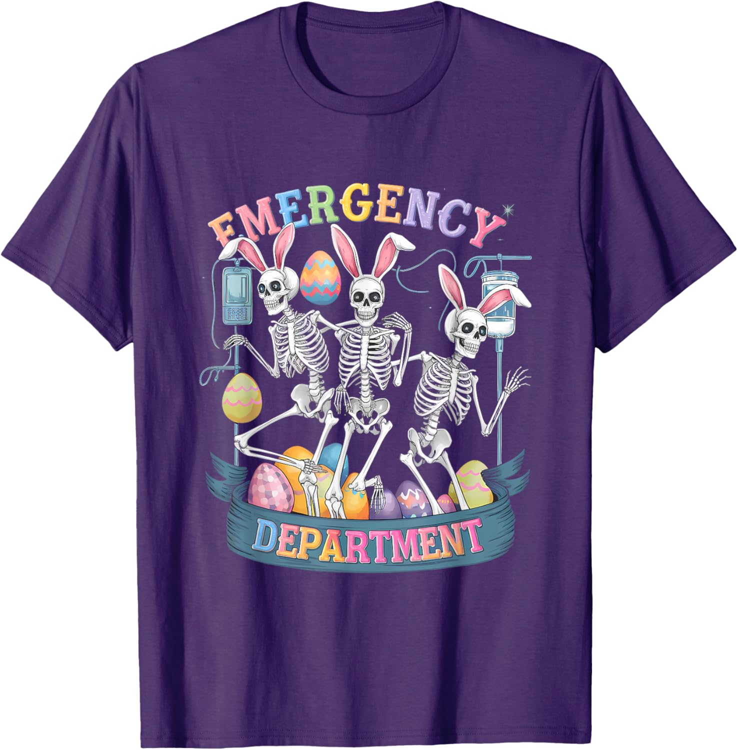 Funny Skeleton Dancing Easter Nurse T-Shirt for Healthcare Heroes - 4