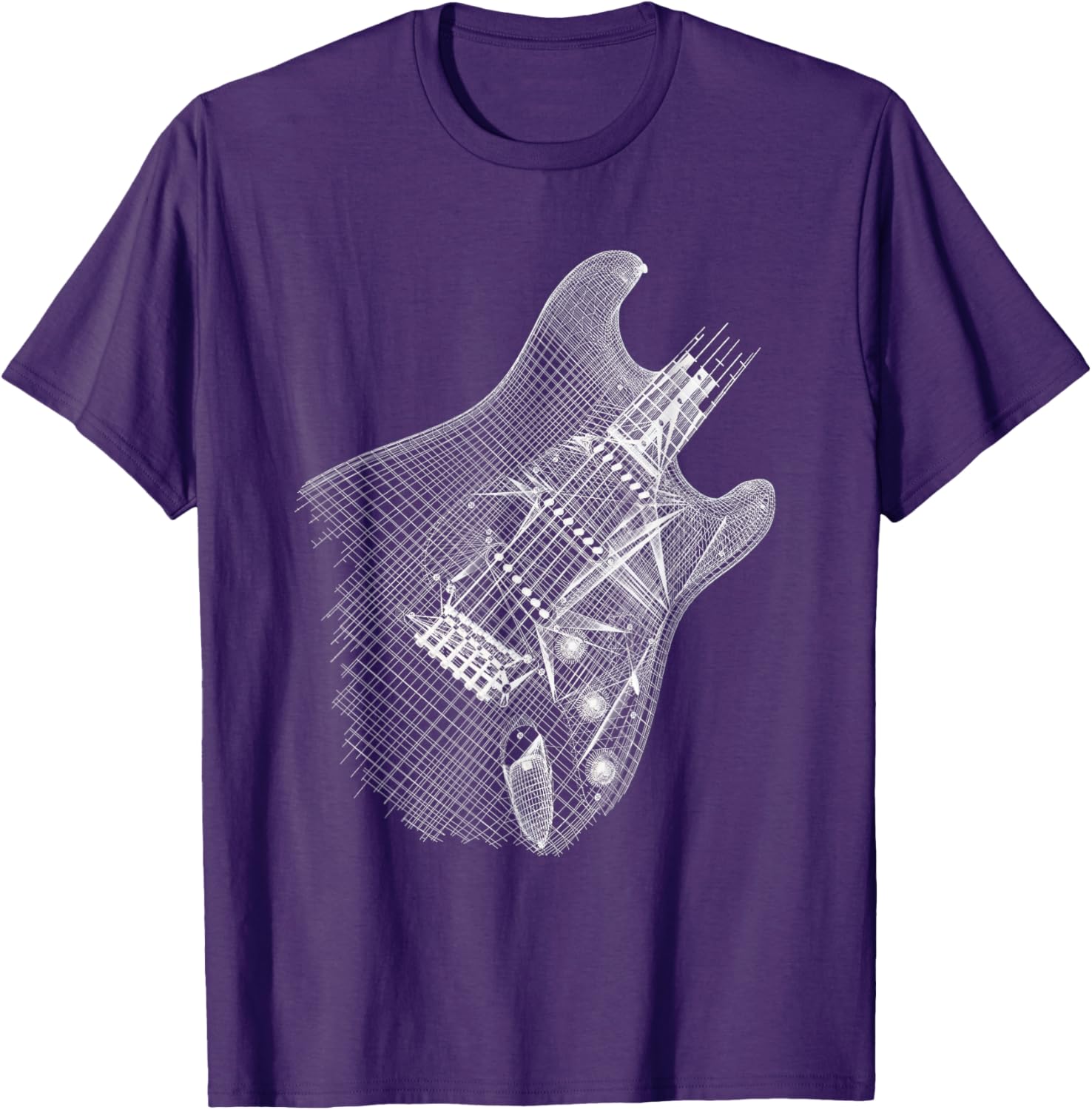 Guitar Wireframe Design T-Shirt for Musicians and Guitarists - 5