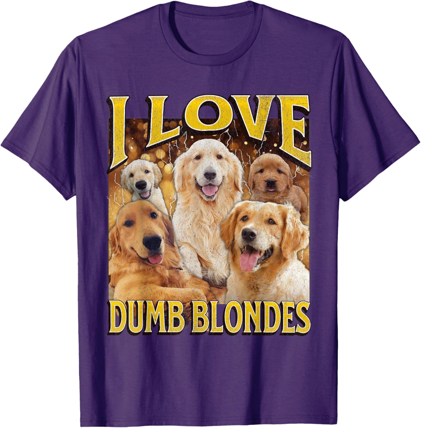 I Love Dumb Blondes Funny Dog Meme Graphic T-Shirt for Pet Lovers - 13