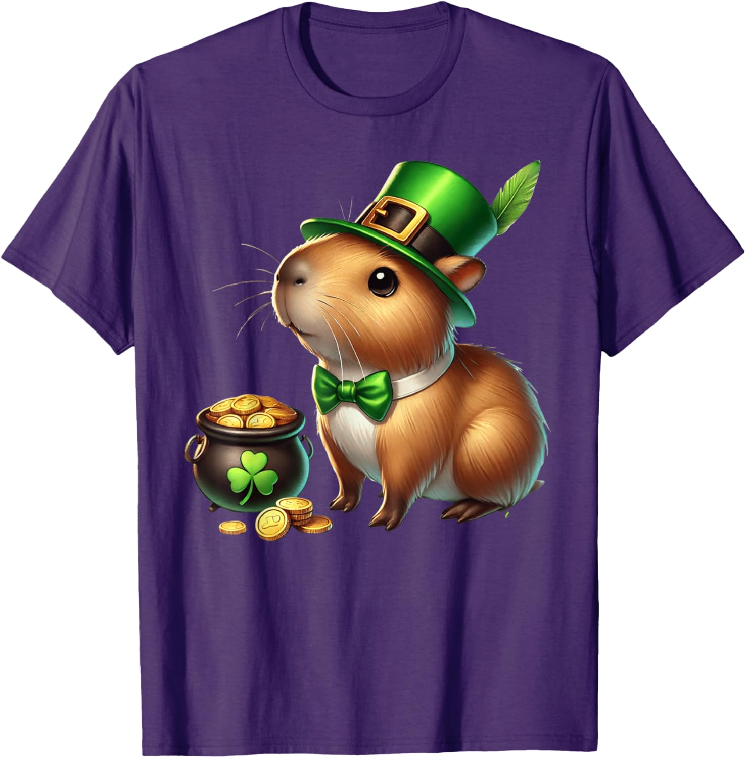 Adorable Guinea Pig Leprechaun St Patrick's Day Kids T-Shirt - 14