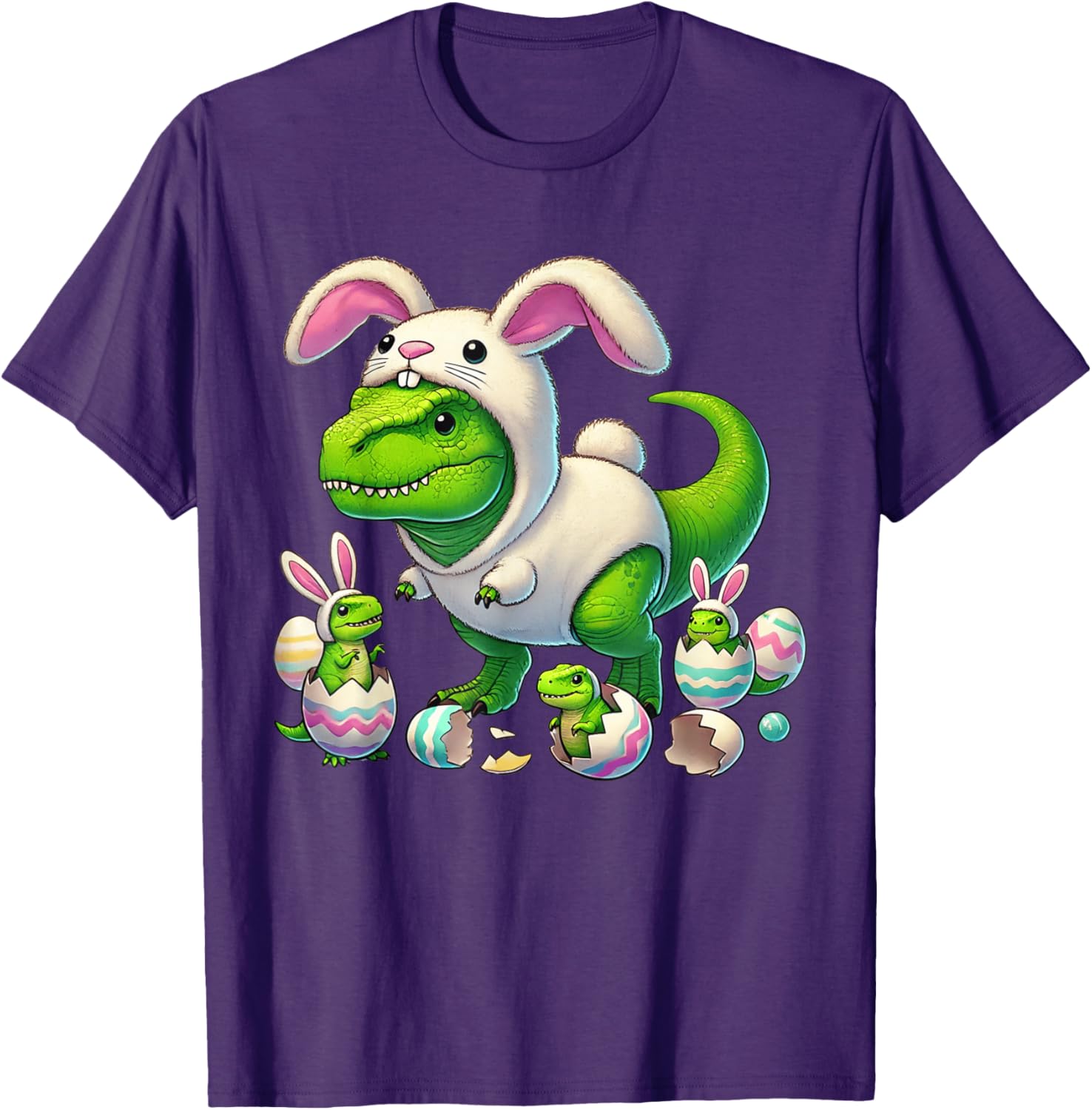 Funny Easter T-Rex Bunny Ears Kids T-Shirt for Boys - Dino Costume Delight - 20
