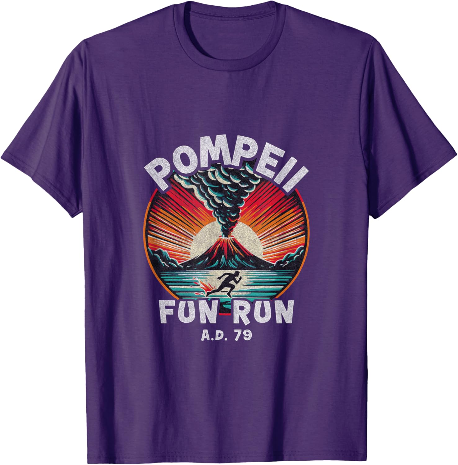 Pompeii Fun Run T-Shirt for Volcanology Lovers and History Buffs - 16