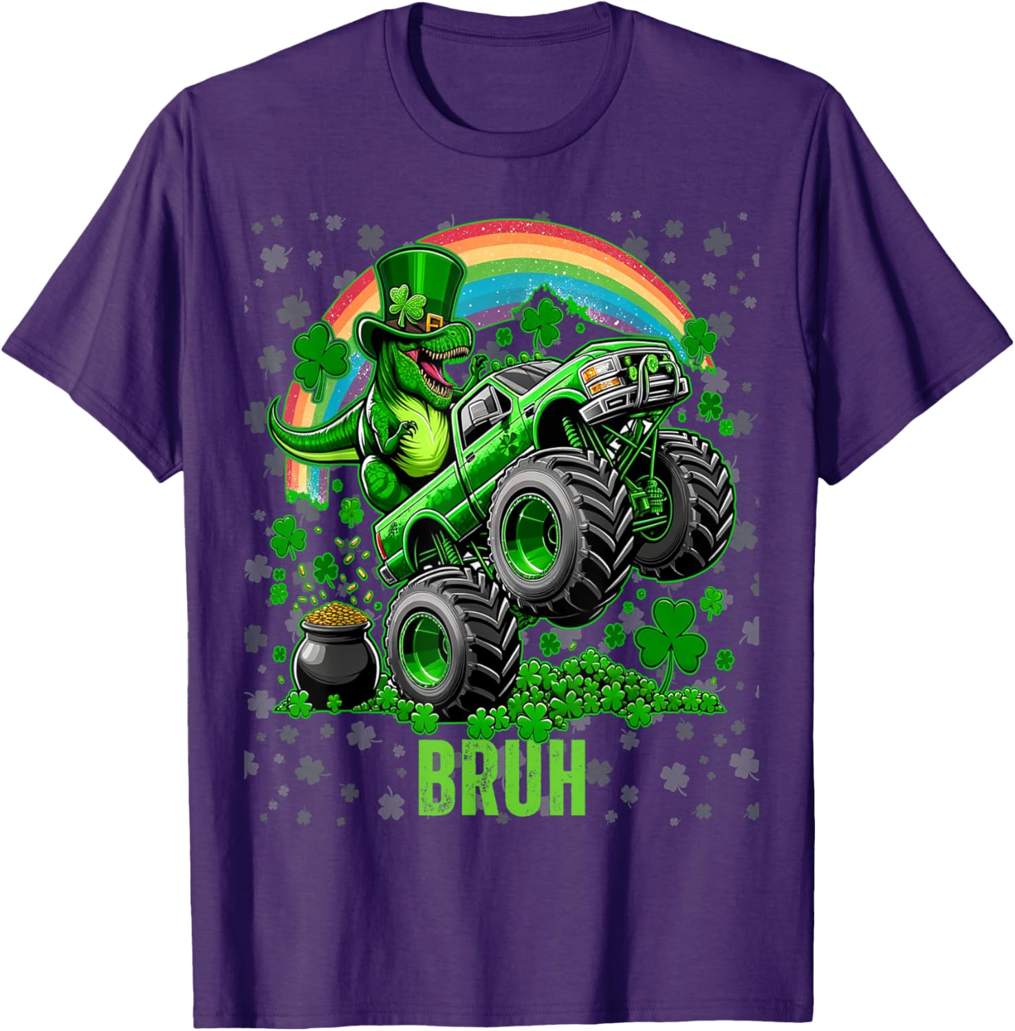 Bruh St Patricks Day Monster Truck Shirt for Festive Fun and Style - 2