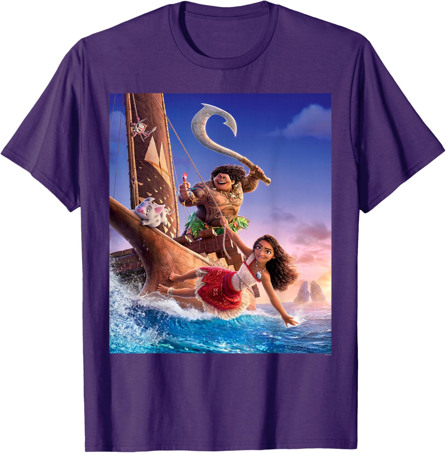 Disney Moana Adventure T-Shirt with Maui and Friends for Kids and Adults - 12