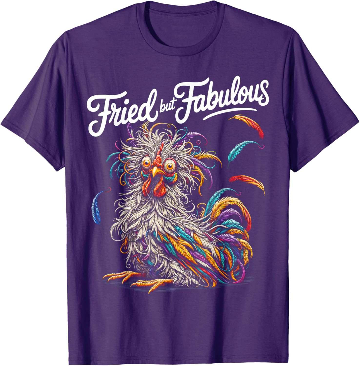 Funny Fried Chicken Love Graphic T-Shirt for Women - Fabulous Style - 3