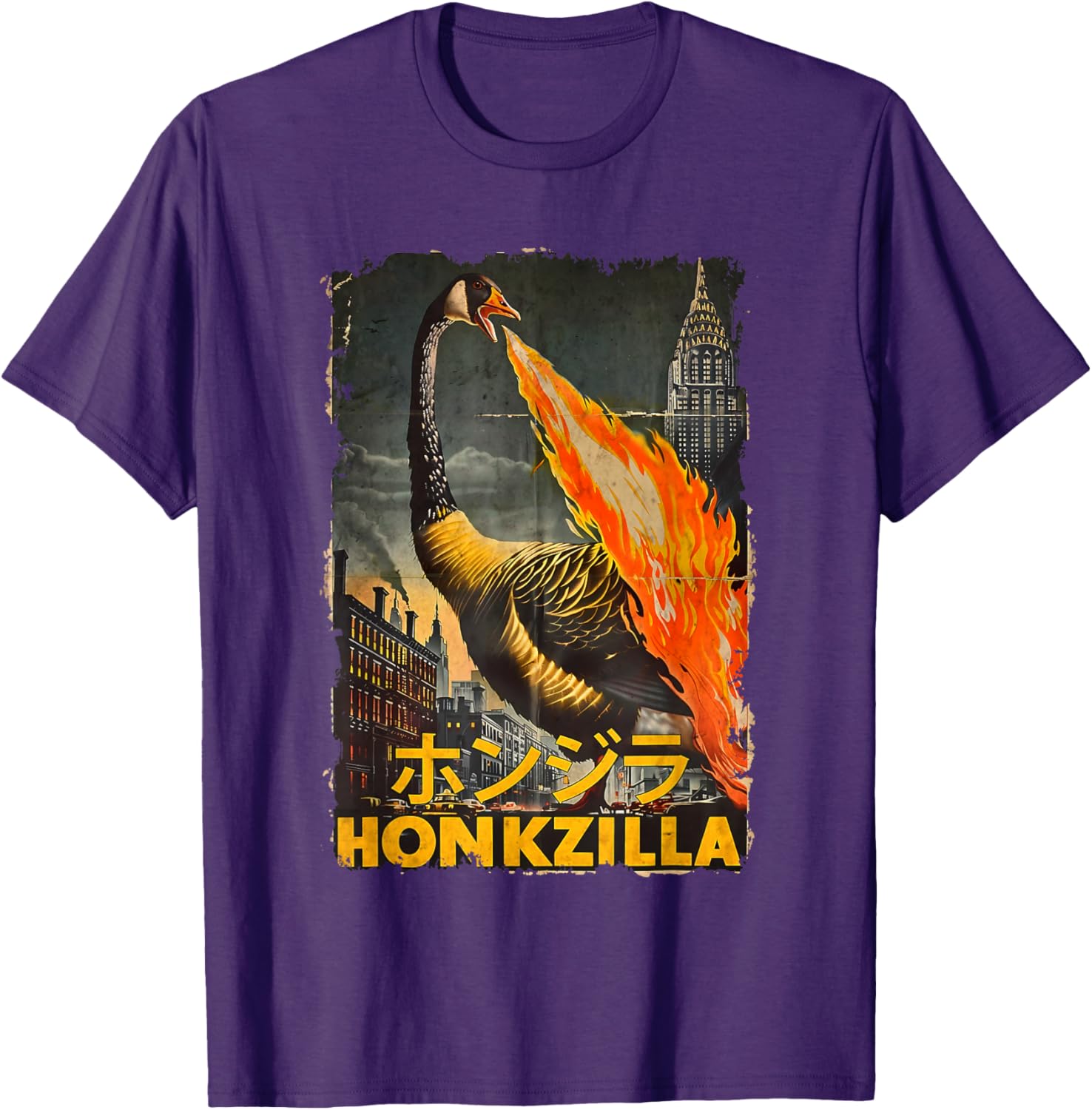 Vintage Honkzilla Silly Goose Catzilla T-Shirt for Fun, Quirky Style - 3
