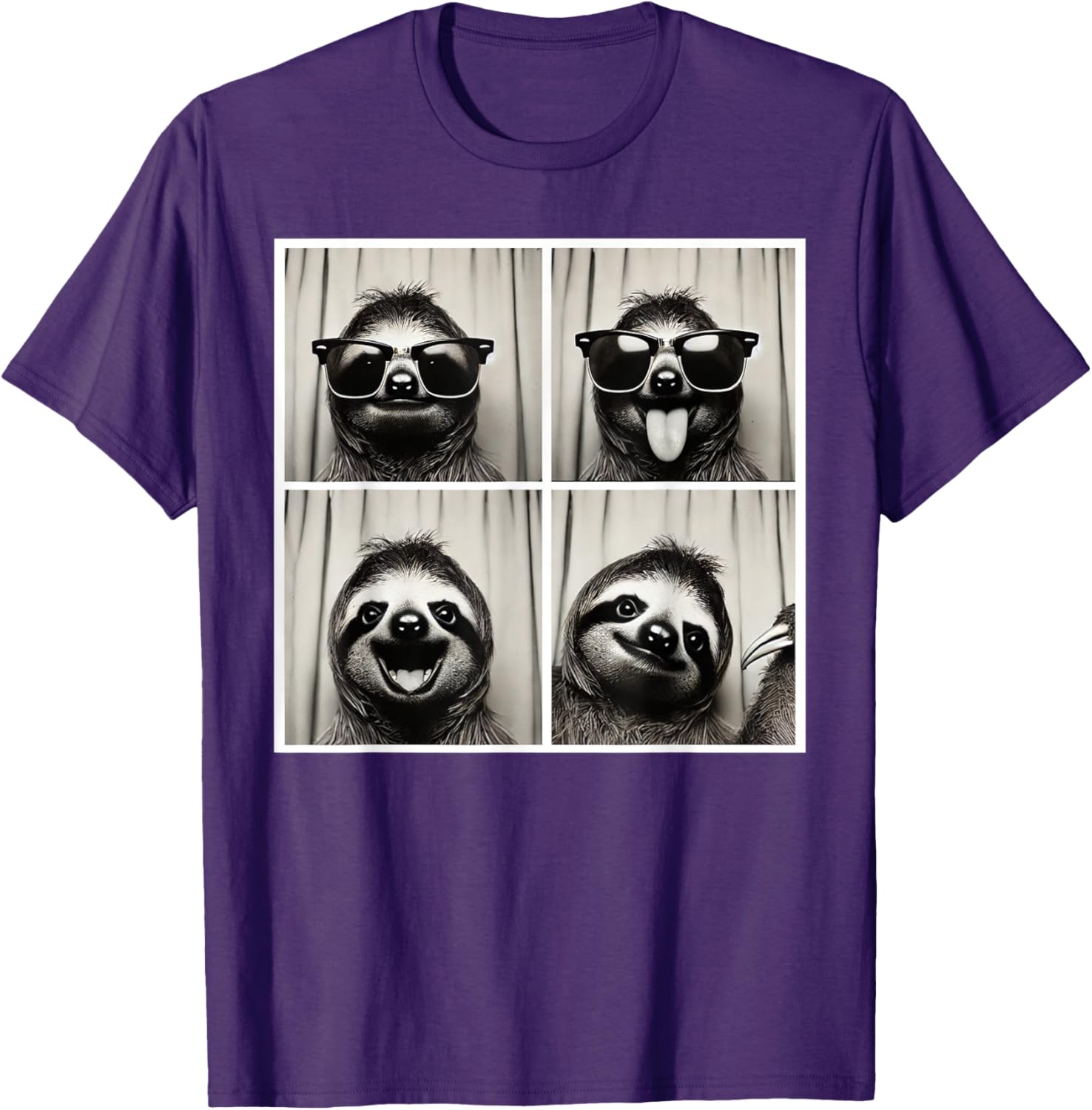 Funny Selfie Sloth T-Shirt with Sunglasses for Fun Casual Wear - 12