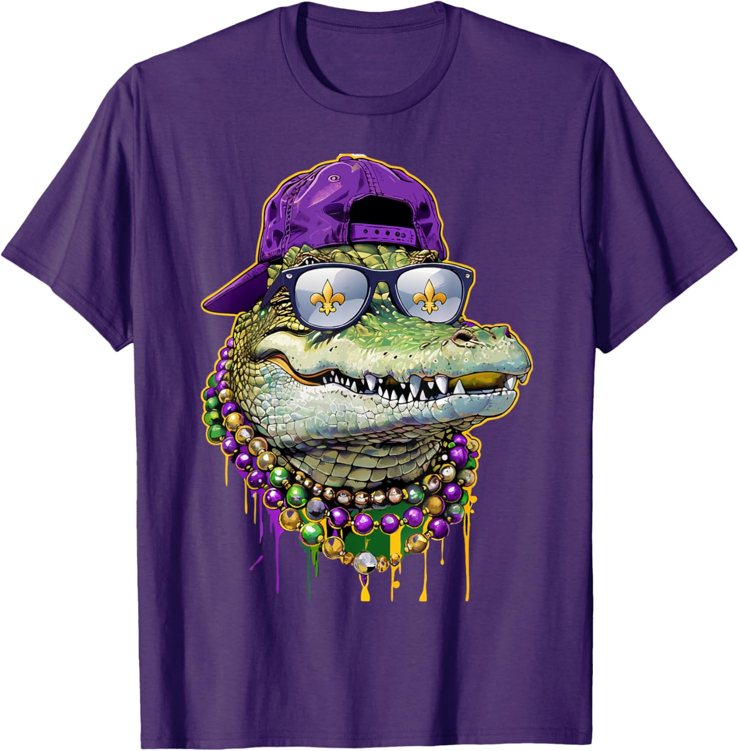 Mardigator Mardi Gras Alligator Costume T-Shirt for Men and Women - 7