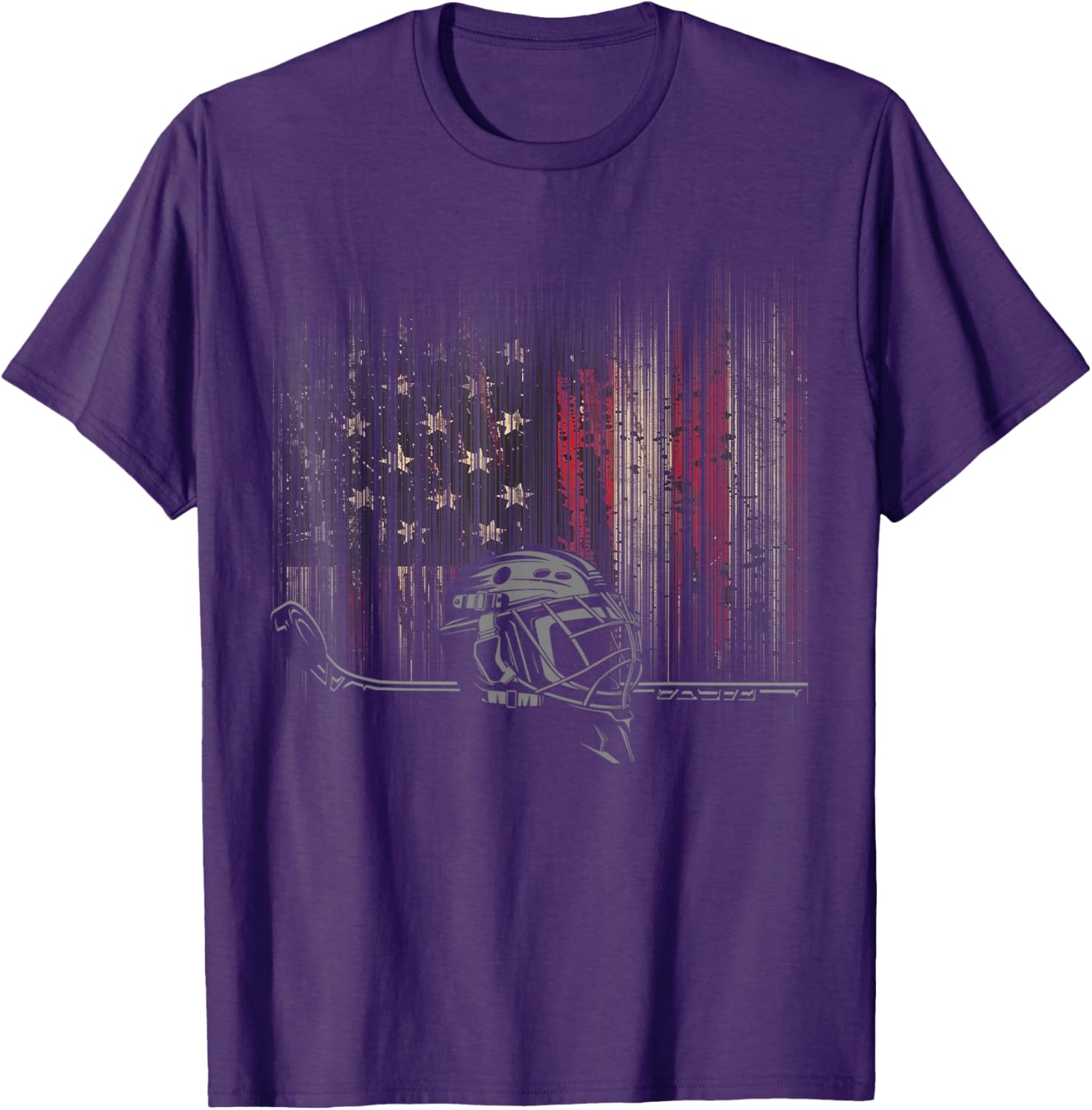 Patriotic American Flag Hockey T-Shirt for Hockey Lovers and Fans - 1
