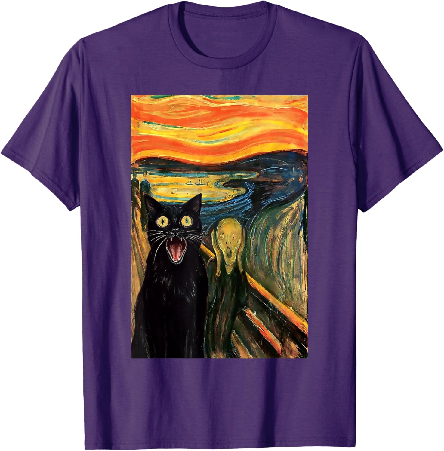 Funny Black Cat Scream Parody T-Shirt for Cat Lovers and Fans - 12