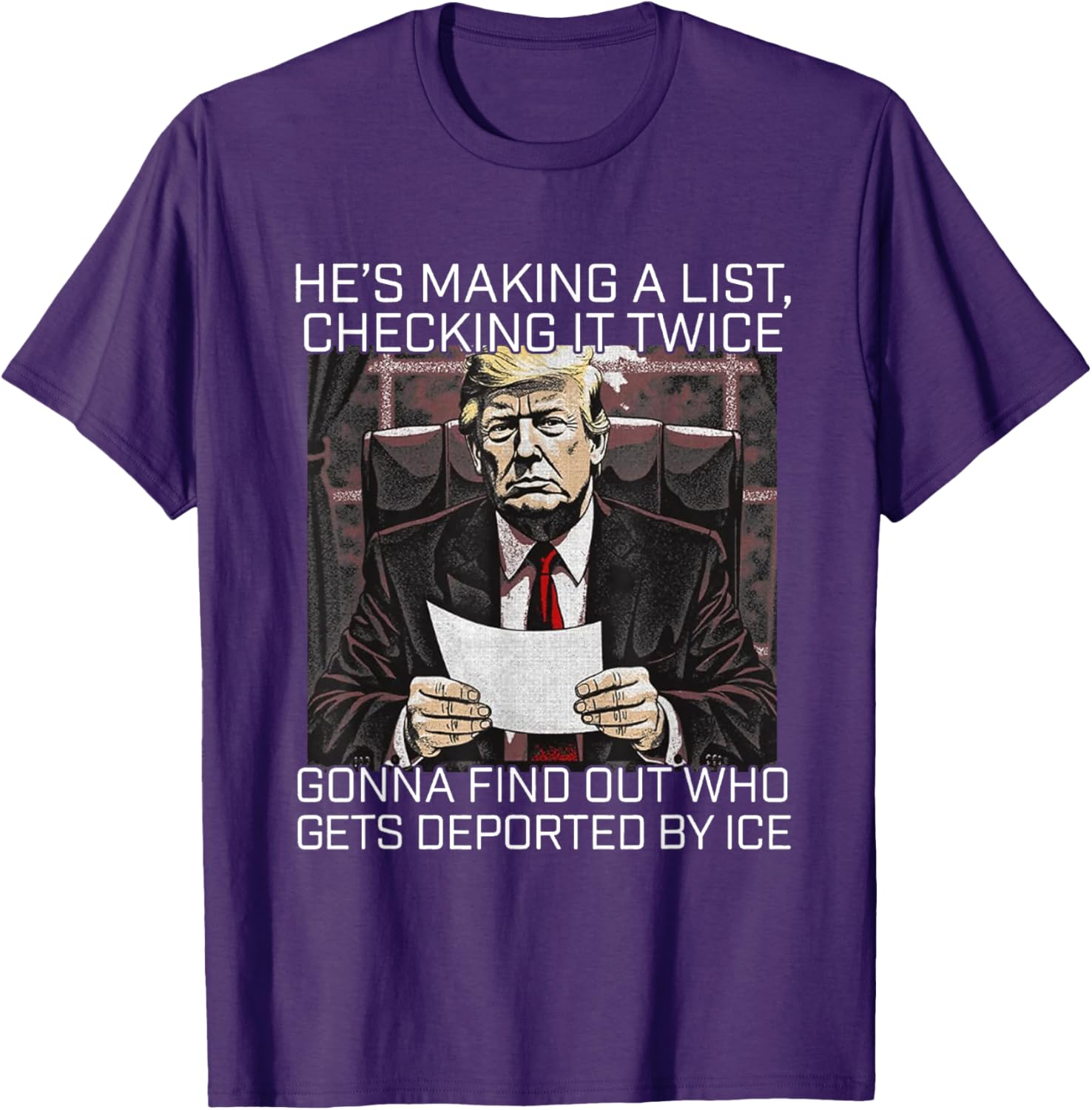 He's Making A List Checking It Twice T-Shirt for Christmas Cheer - 8