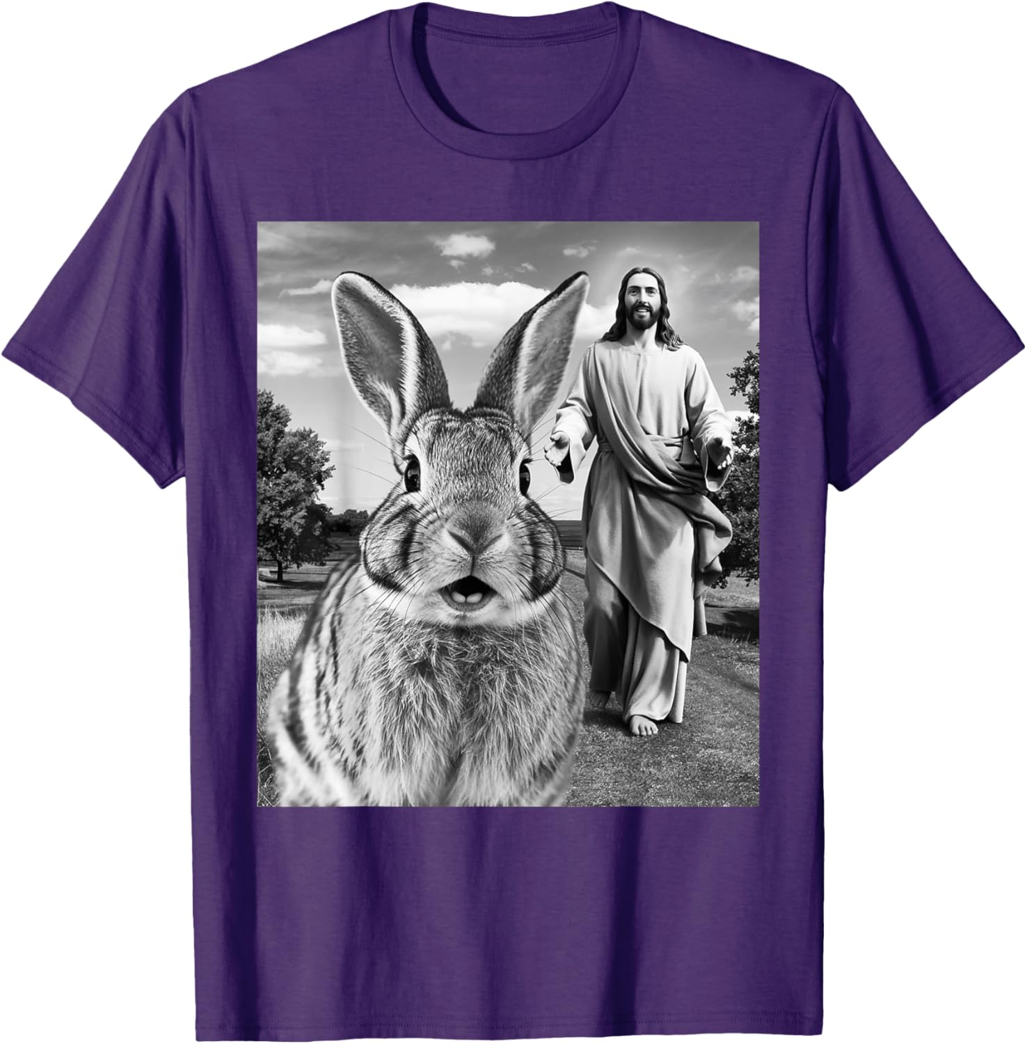 Happy Easter Bunny Selfie T-Shirt for Men Women Kids Fun Christian Style - 27