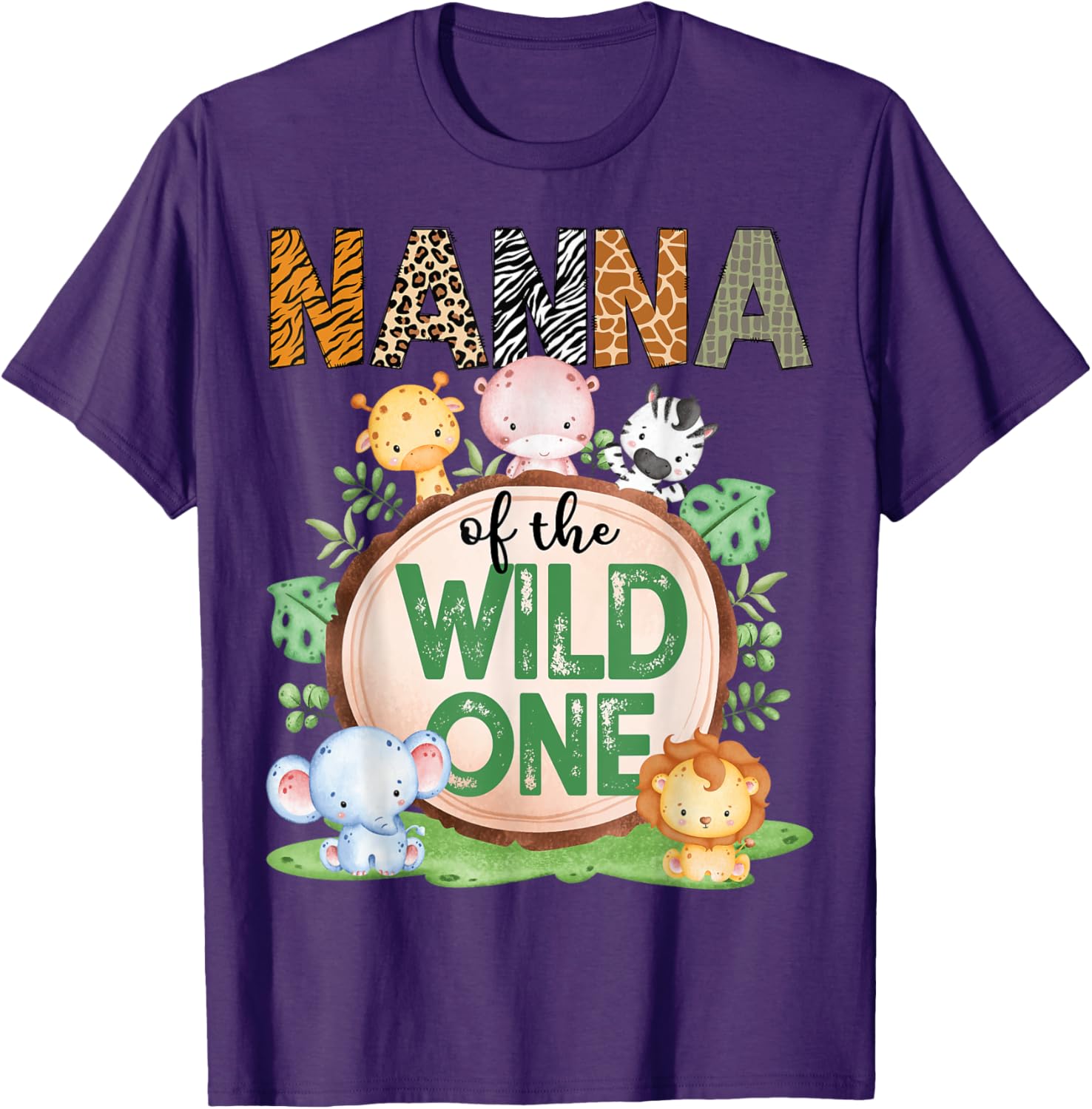 Nanna Of The Wild One 1st Birthday Safari Jungle T-Shirt for Kids - 3