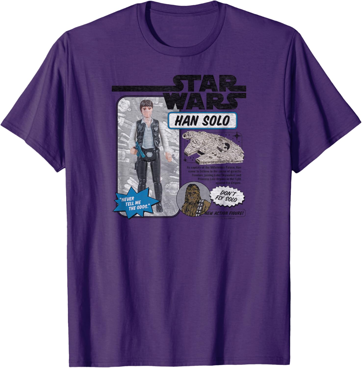 Han Solo Action Figure T-Shirt for Star Wars Fans - Stylish and Fun Apparel - 2