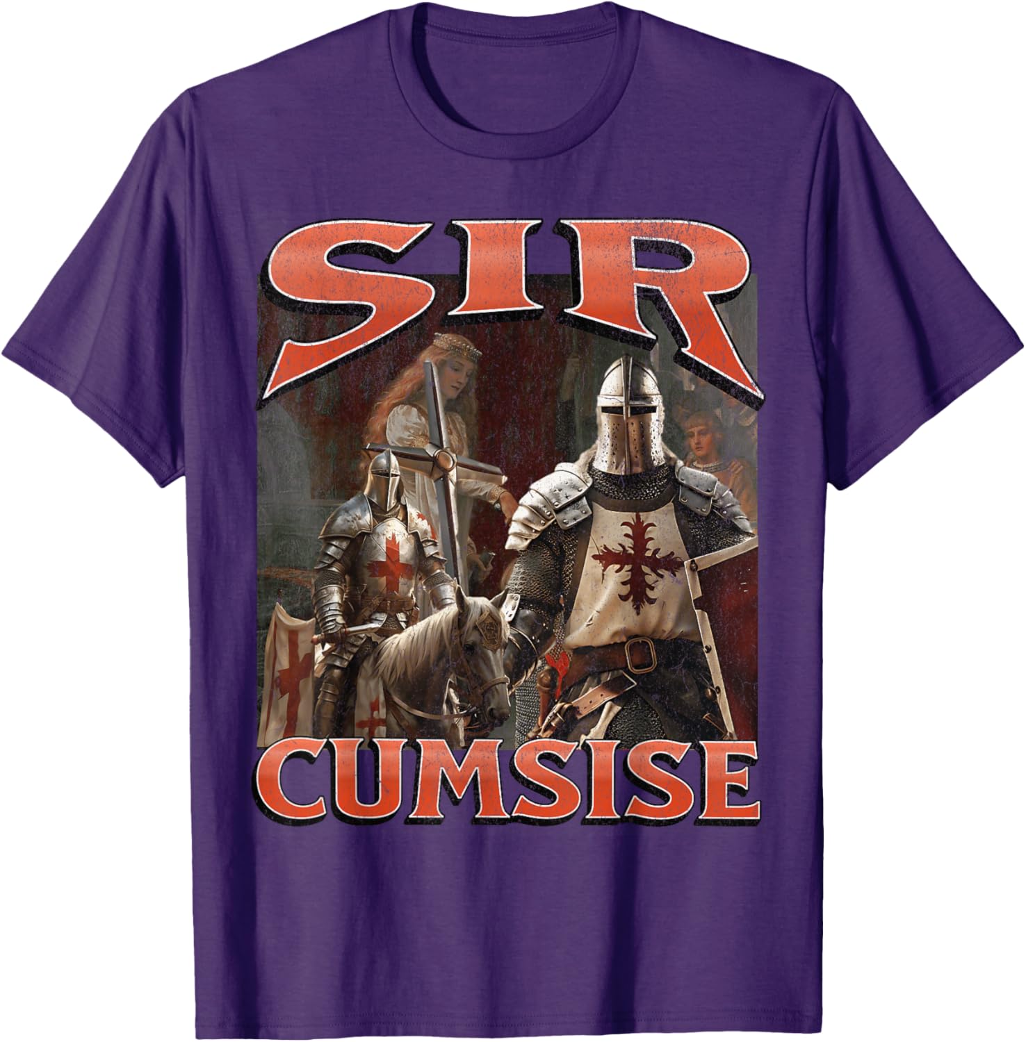 Funny Sir Cumcise Knight Meme Graphic T-Shirt for Unique Style Lovers - 25
