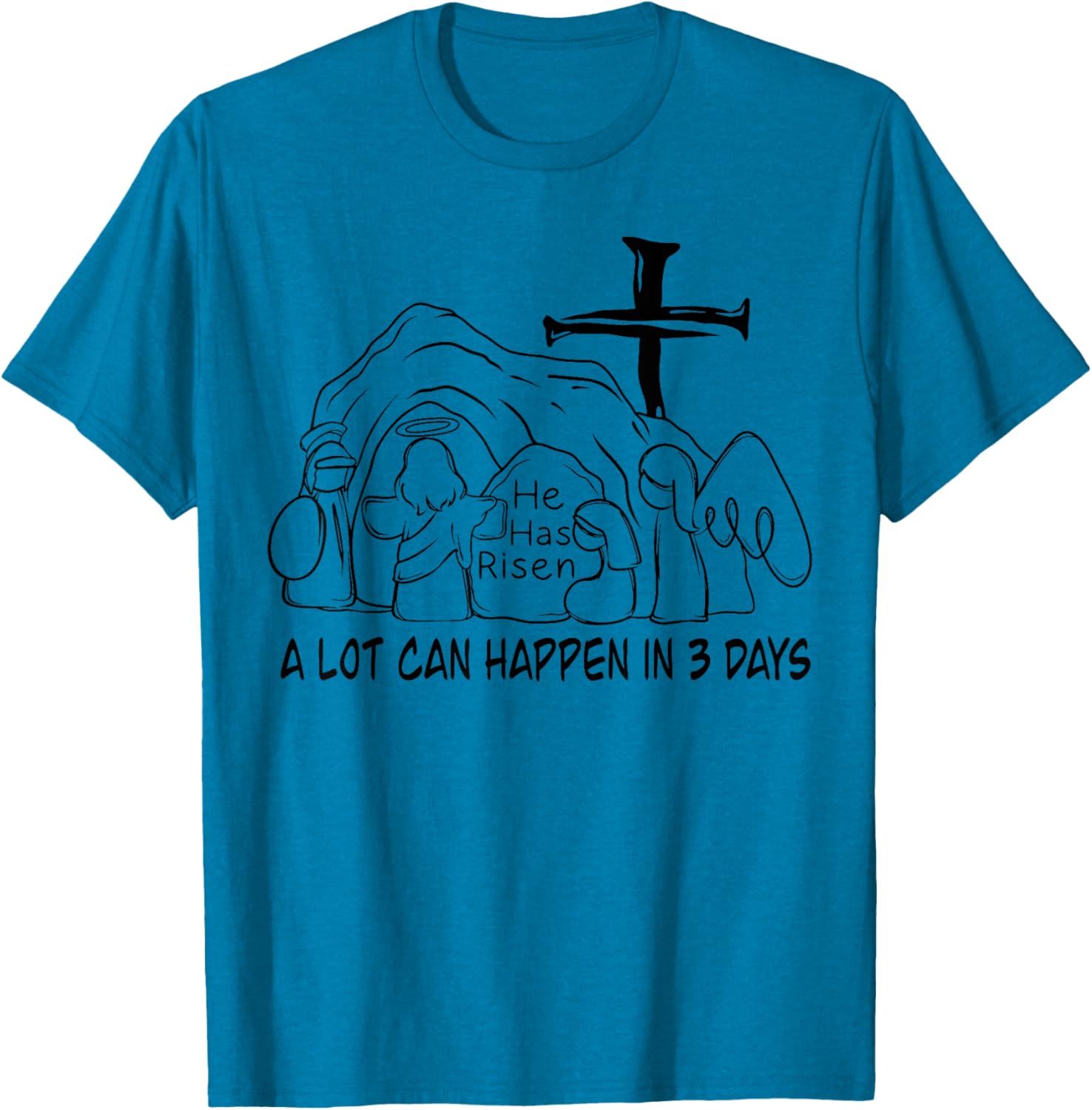 Retro Christian Easter T-Shirt A Lot Can Happen In 3 Days Fun Design - 17