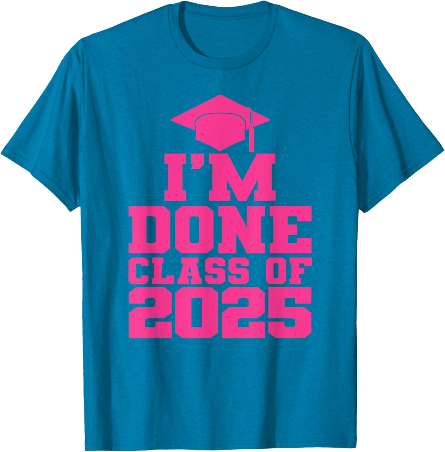 Fun Pink Graduation T-Shirt for Class of 2025 Women and Girls - 16