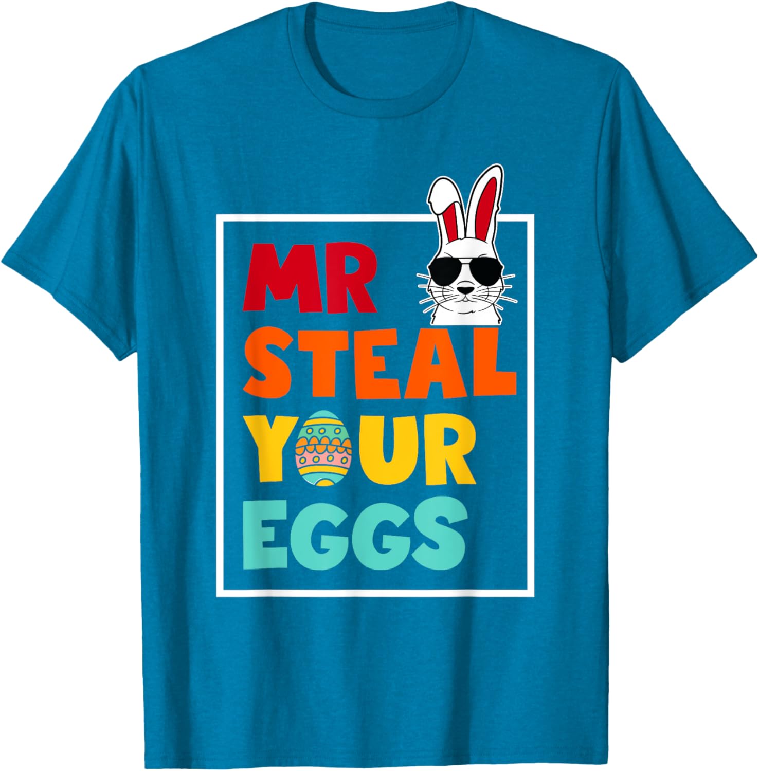 Funny Mr Steal Your Eggs Bunny T-Shirt for Toddlers - Easter Spring Style - 12