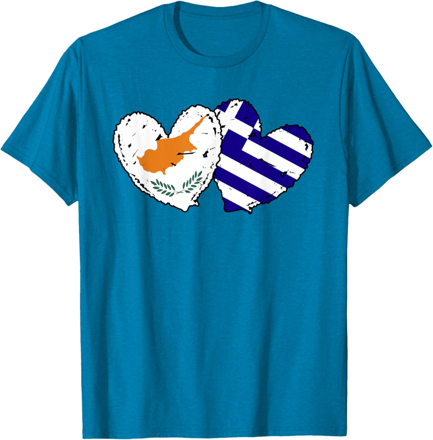 Cyprus Greece Heart Flag T-Shirt for Cypriot Greek Ancestry Lovers - 15