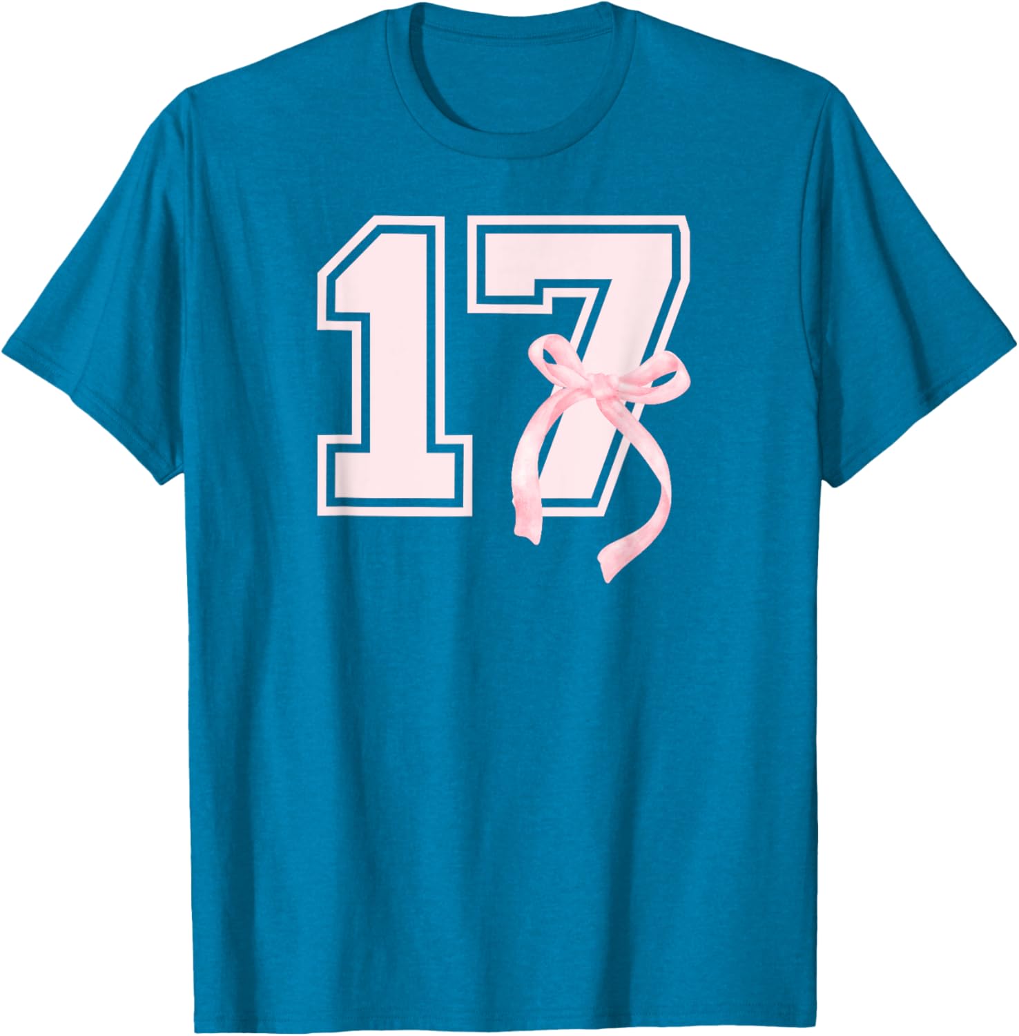 17th Birthday Bow T-Shirt for Stylish Seventeen Year Old Girls - 15