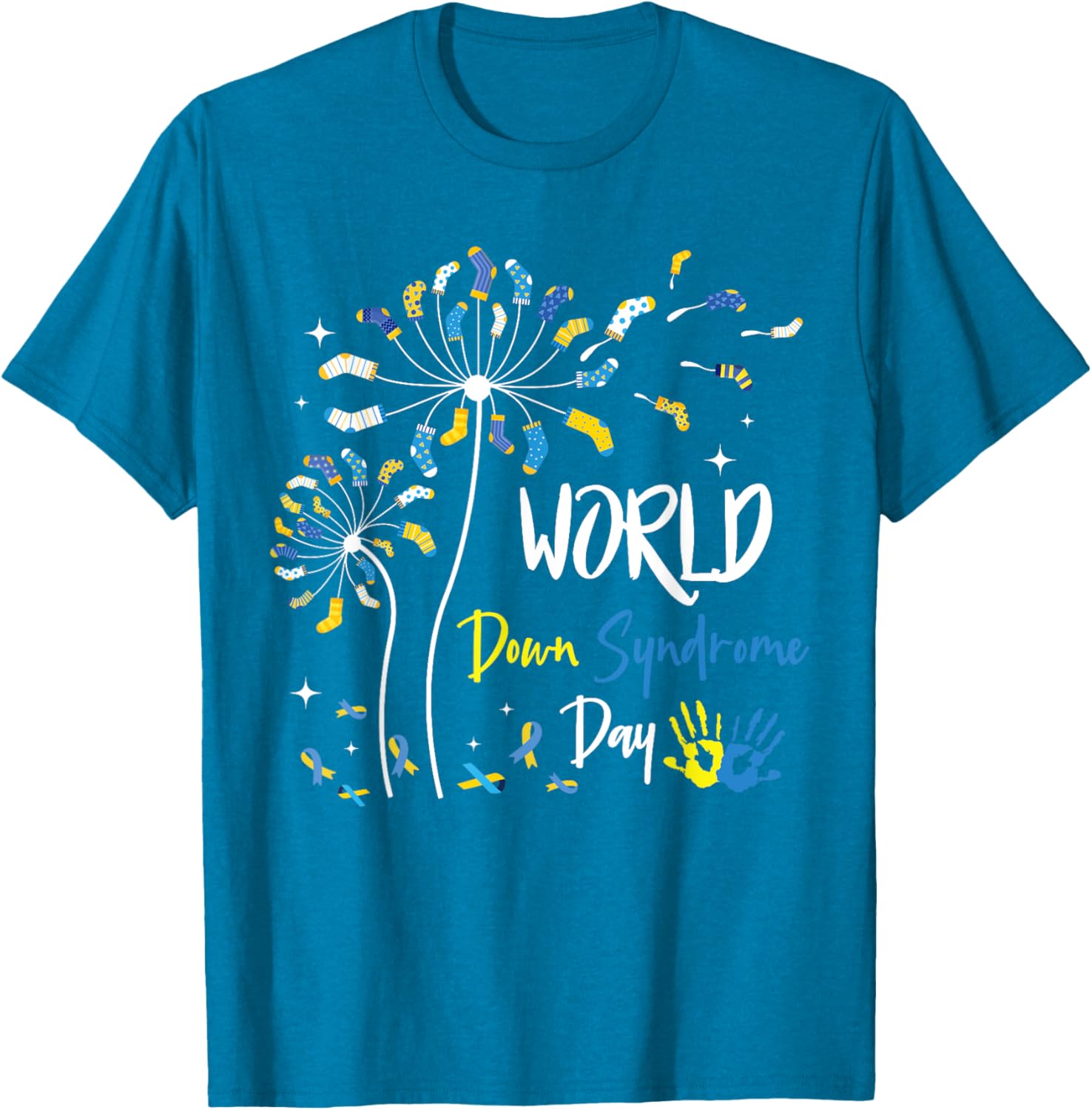Rock Your Socks Down Syndrome Day Dandelion Awareness T-Shirt - 3