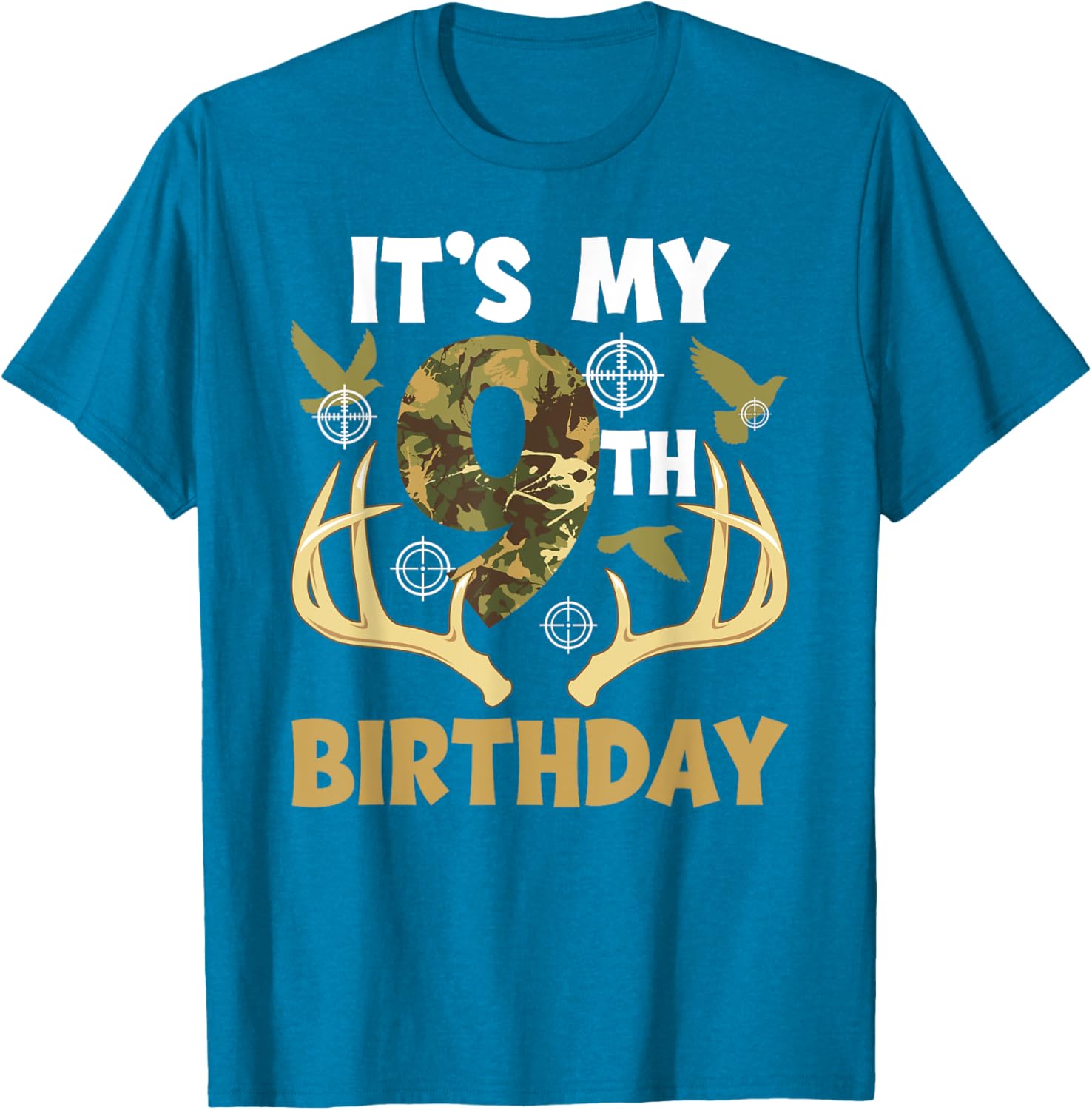 9th Birthday Hunting T-Shirt for Boys Fun Hunter Design Gift - 20