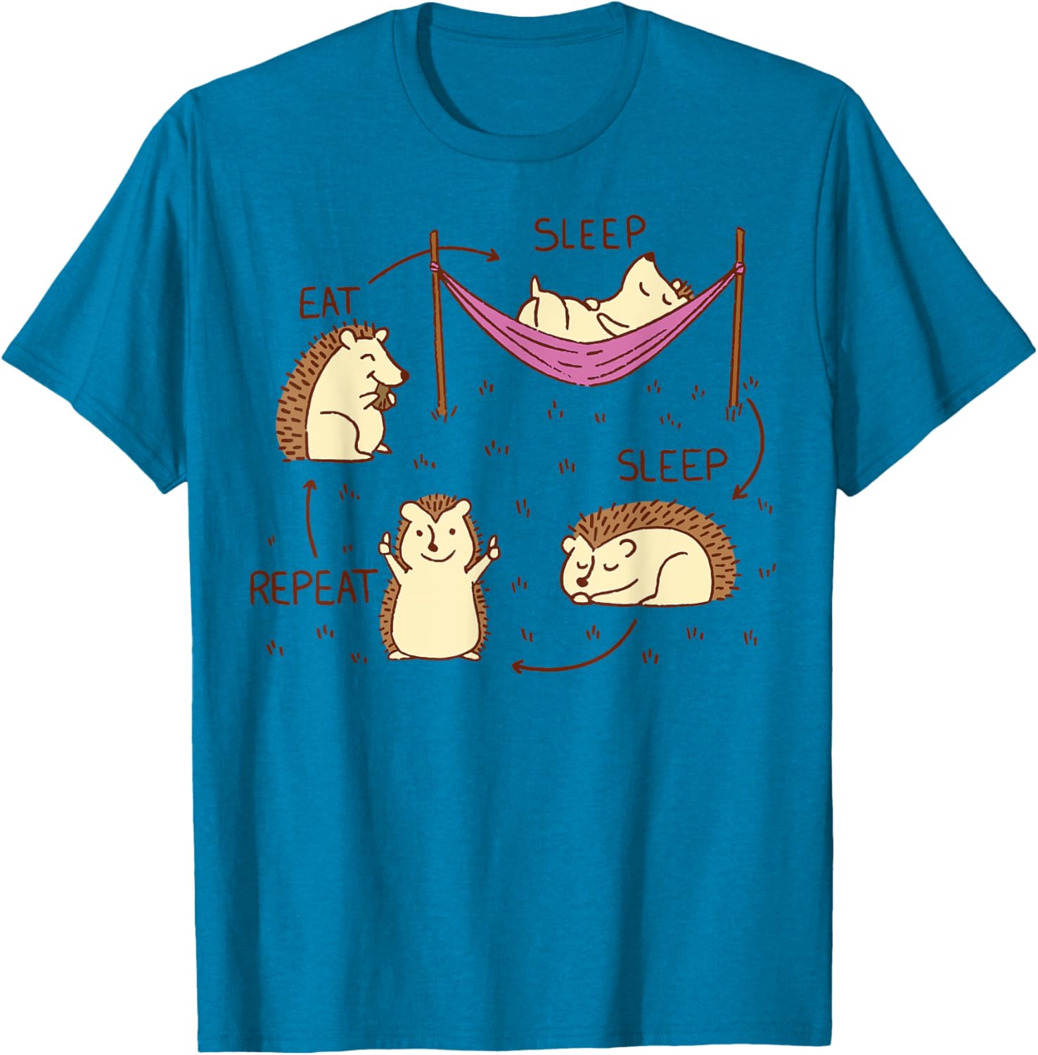 Hedgehog Life Cycle Eat Sleep Repeat T-Shirt for Animal Lovers - 11