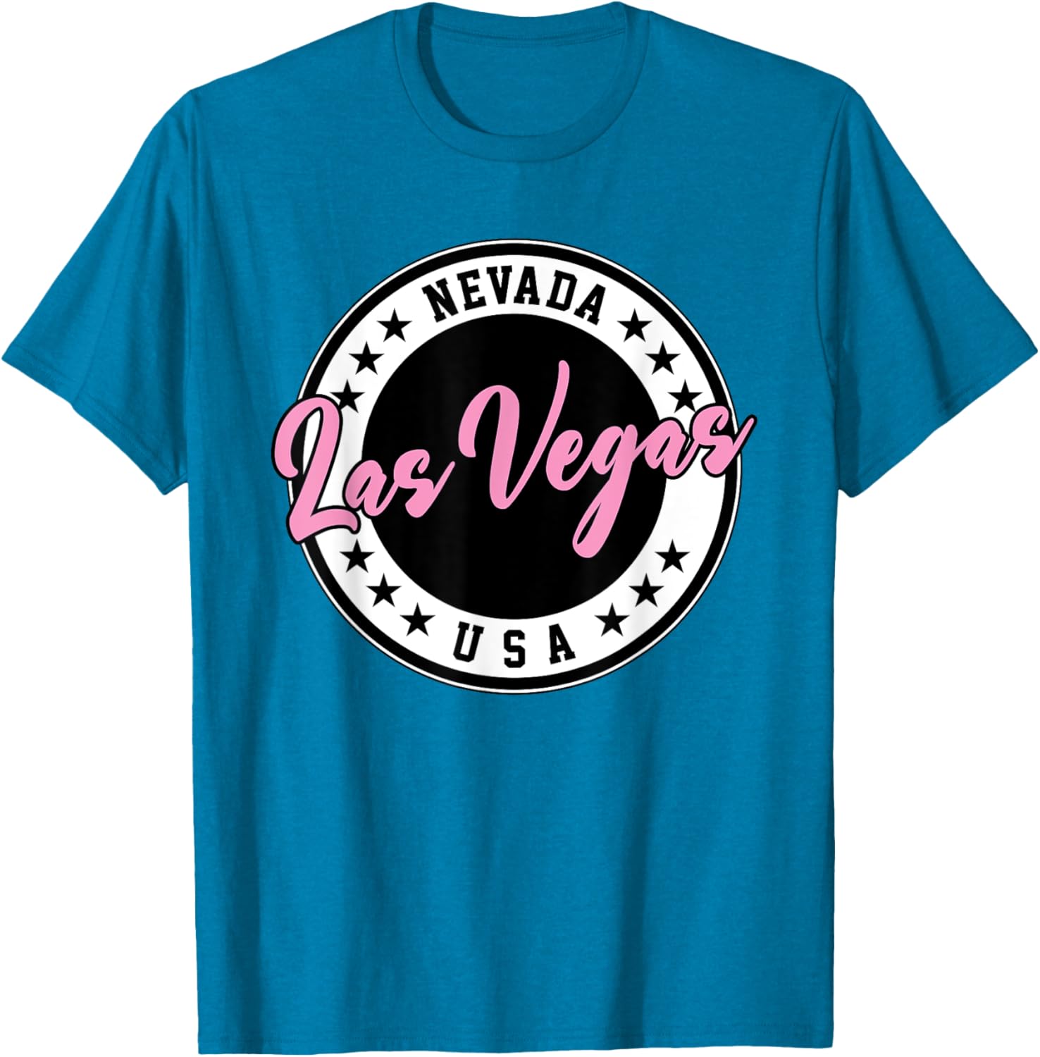 Las Vegas Nevada Pink Script Circle T-Shirt for Fun Fashion Lovers - 27