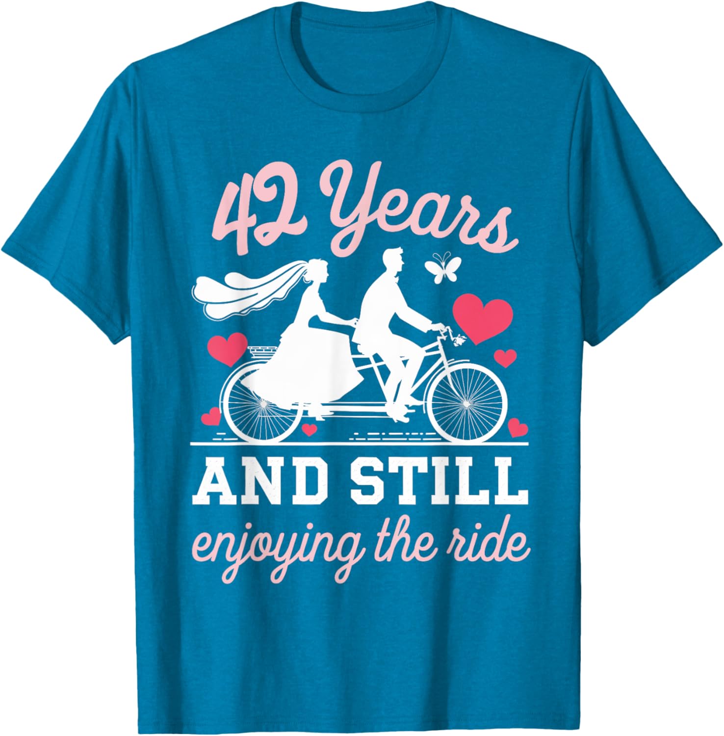 42nd Wedding Anniversary T-Shirt Enjoy the Ride 42 Years of Love - 2