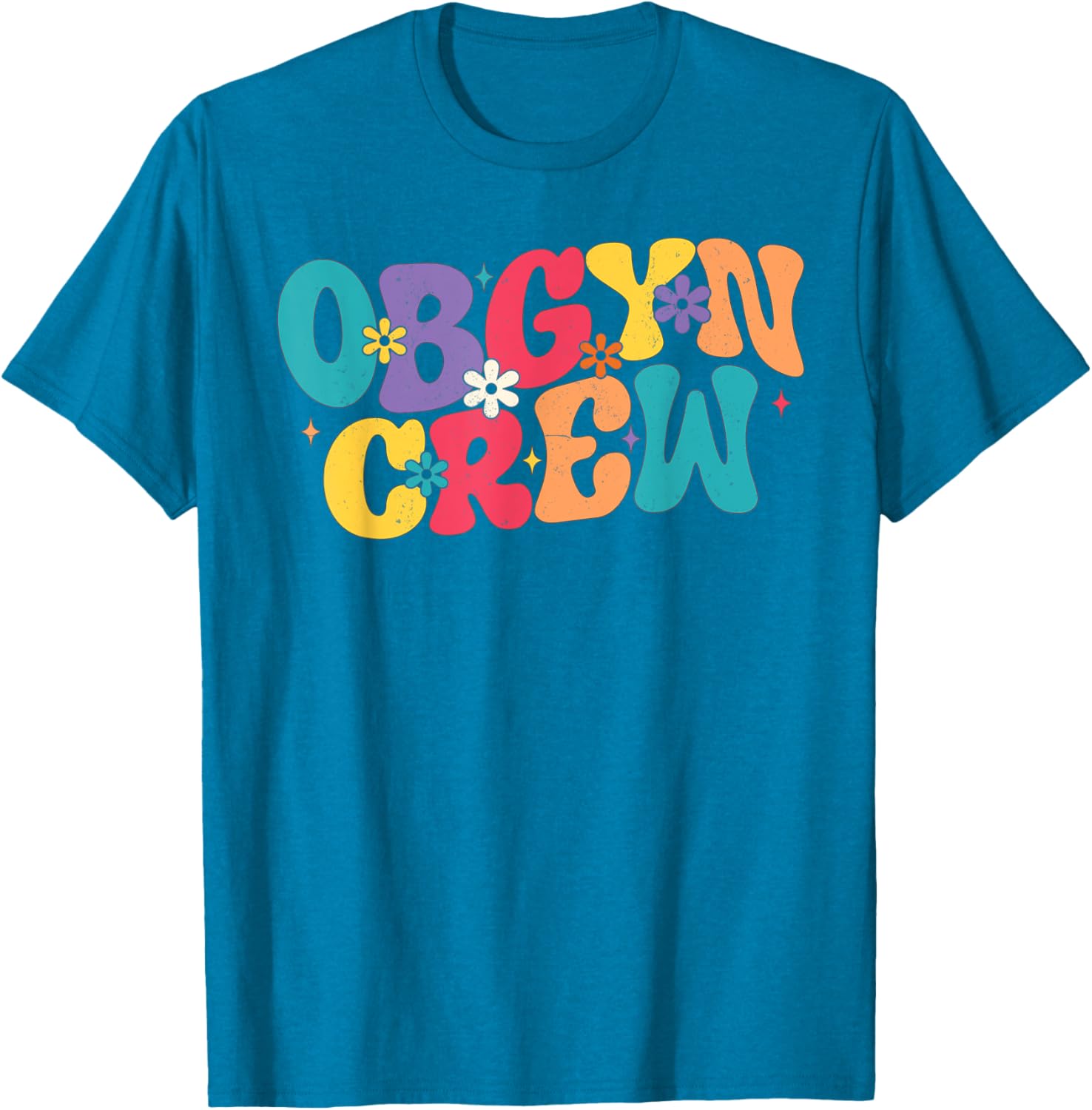 Retro Groovy OB-GYN Crew Nurse T-Shirt for Obstetrician Gynecologist - 6