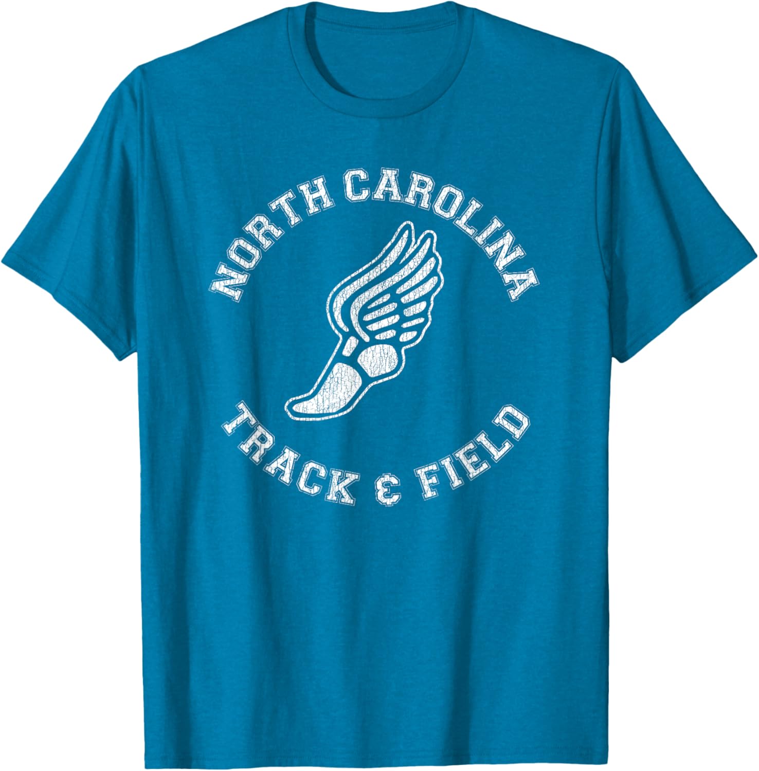 North Carolina Vintage 80s Track & Field Distressed T-Shirt for Fans - 23