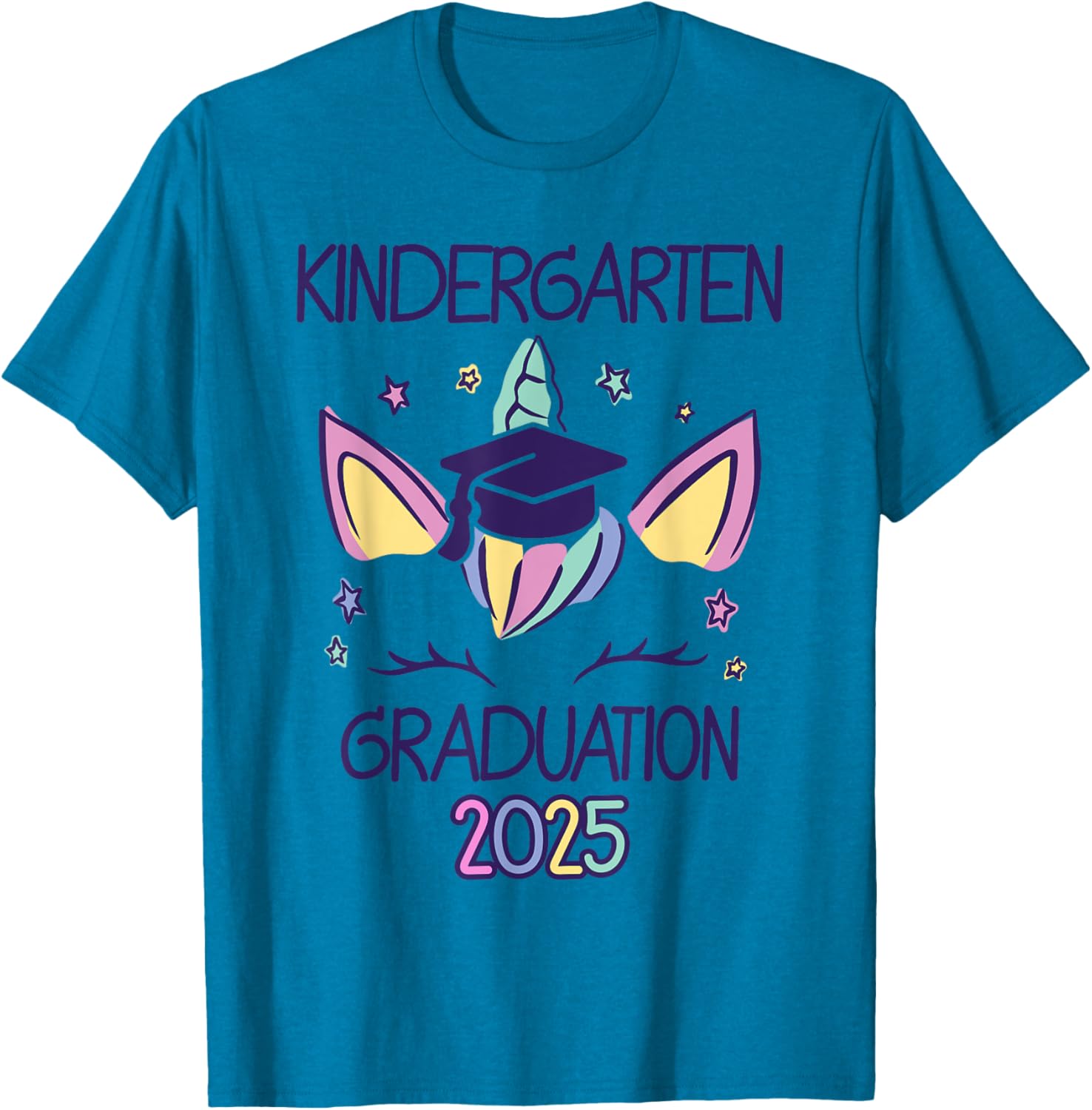 Adorable Unicorn Kindergarten Graduation 2025 T-Shirt for Kids - 11
