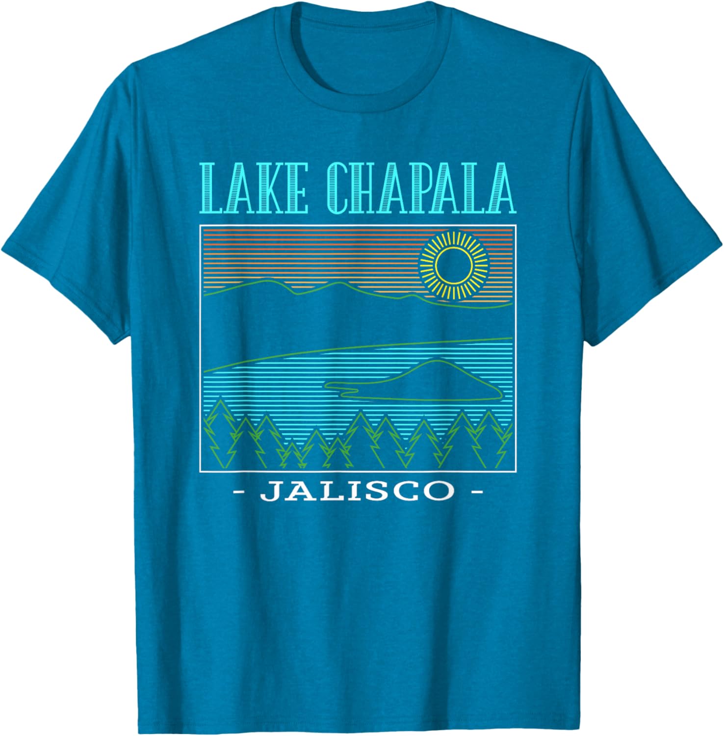 Lake Chapala Jalisco Mountains Vintage T-Shirt for Outdoor Lovers - 12