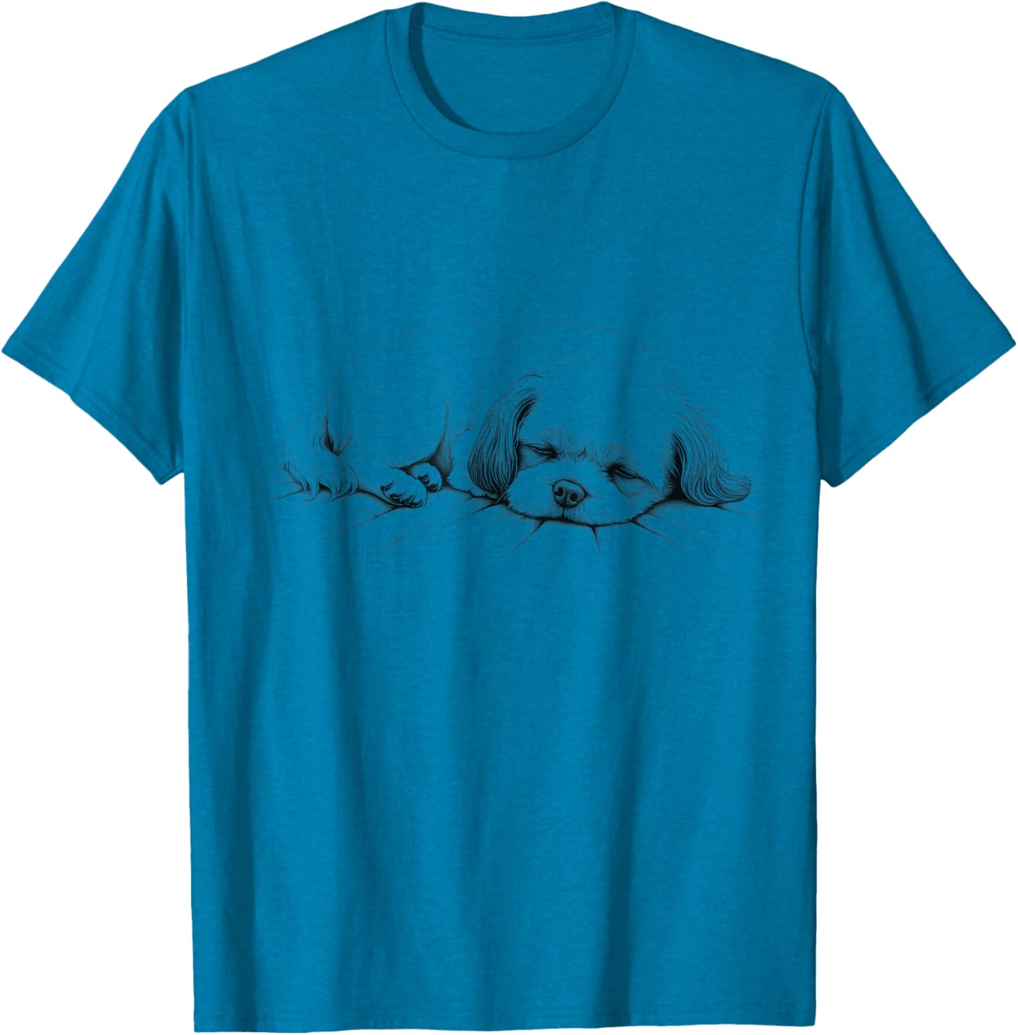 Adorable Shih Tzu Sleeping Design T-Shirt for Dog Lovers Men and Women - 11