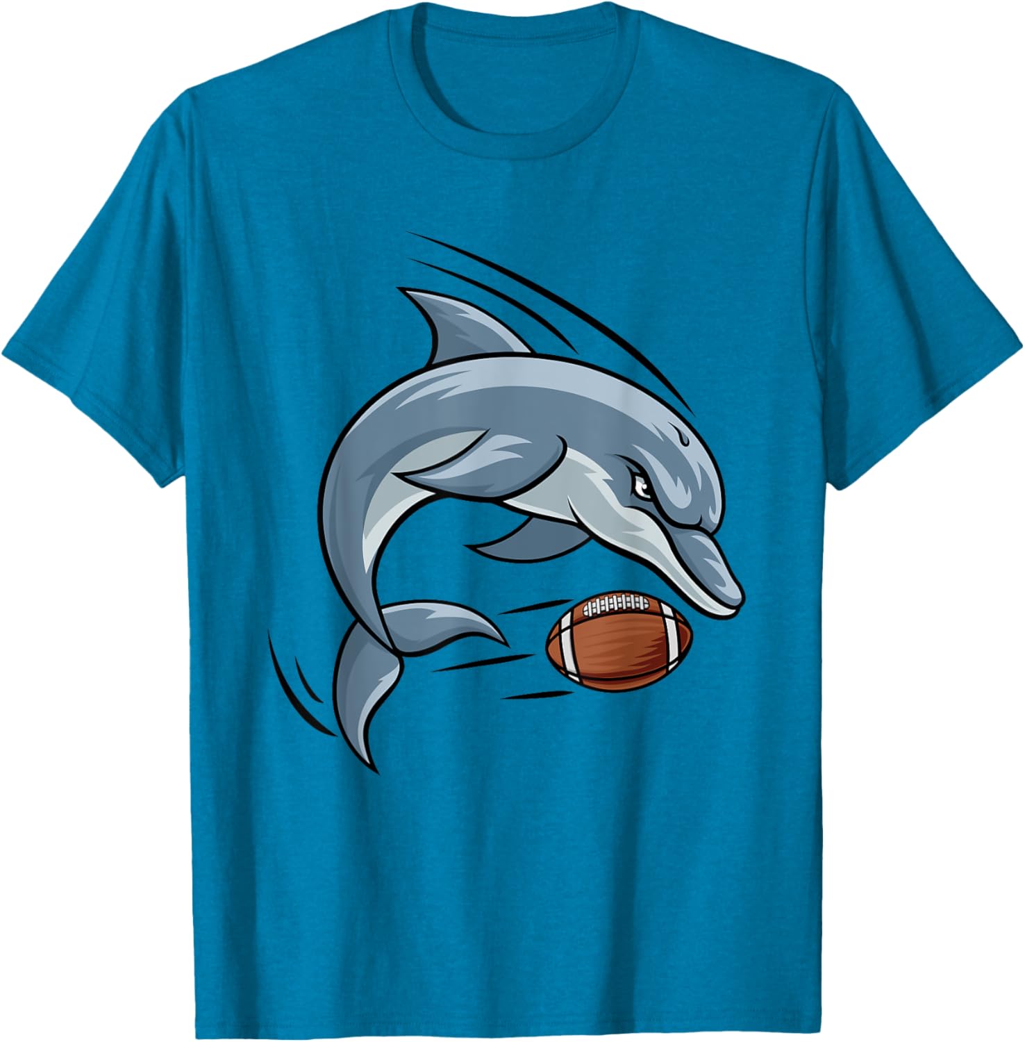 Dolphin Cartoon Character Football T-Shirt for Fun and Sporty Style - 16