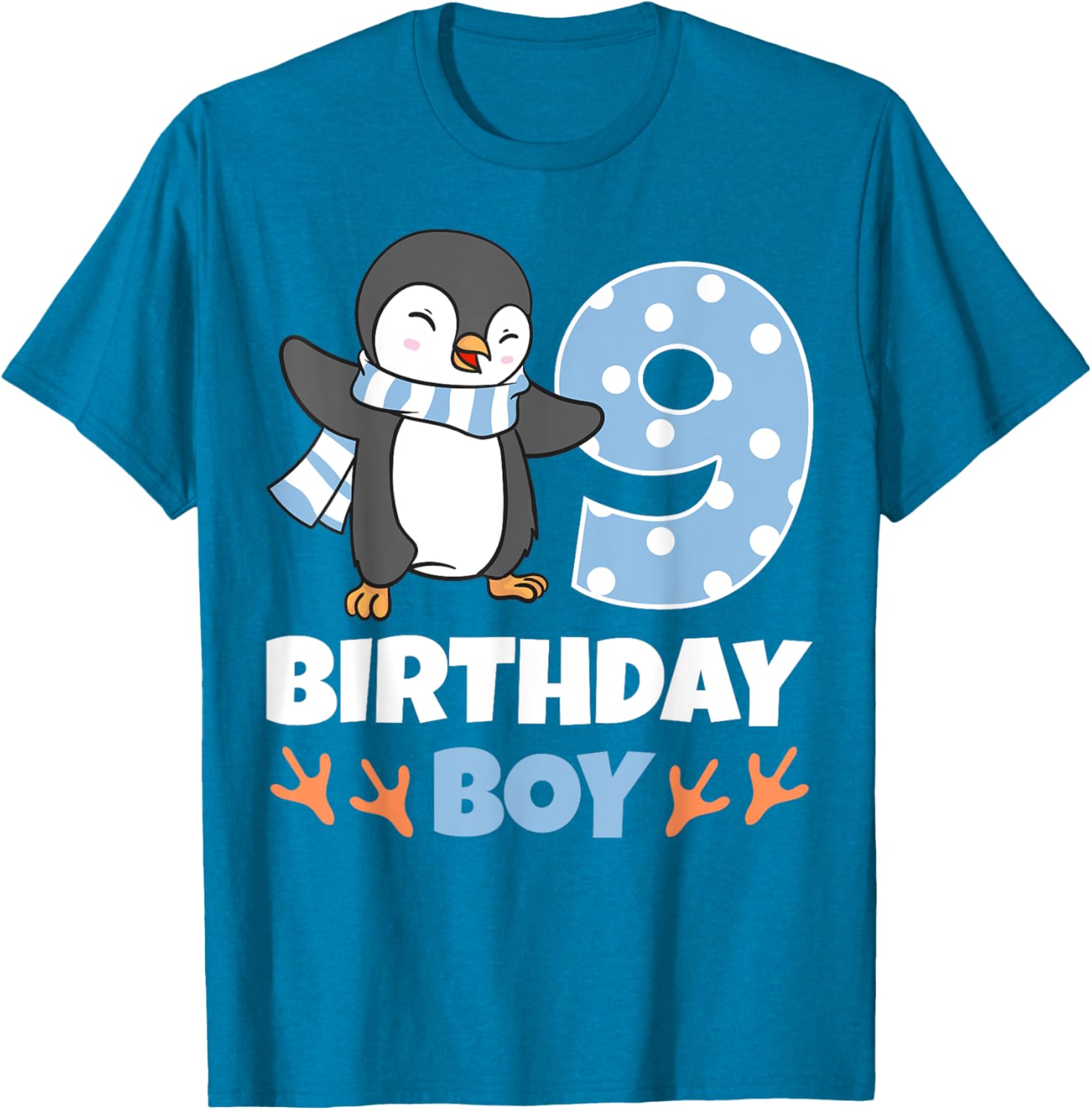 Penguin 9th Birthday Winter Theme T-Shirt for Boys Fun Celebration - 14