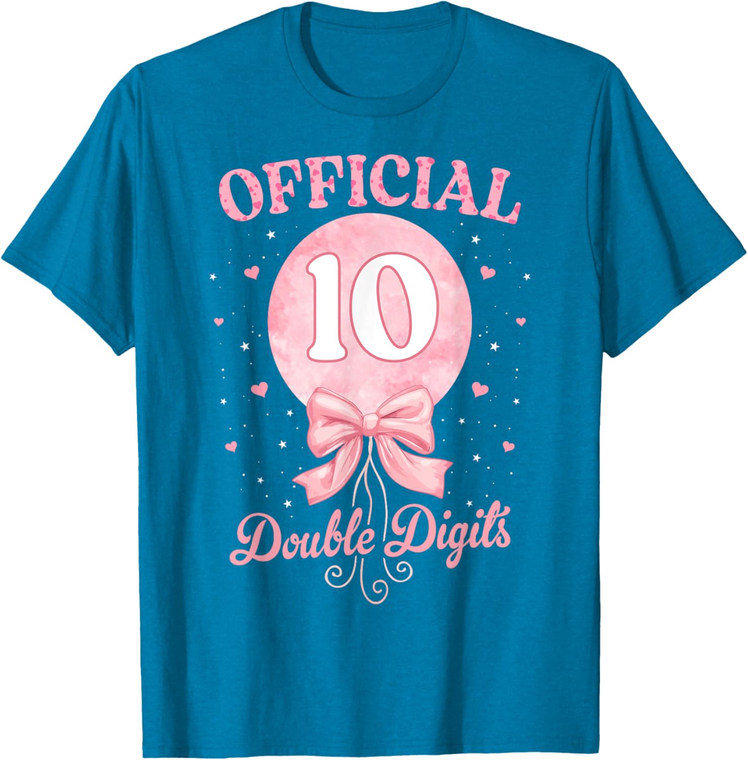 Pink Coquette Bow T-Shirt for 10 Year Old Birthday Girl Celebration - 9