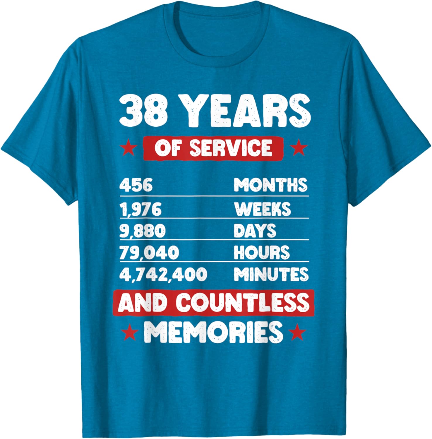 38 Years of Service Retirement T-Shirt for Men and Women Gift Idea - 13