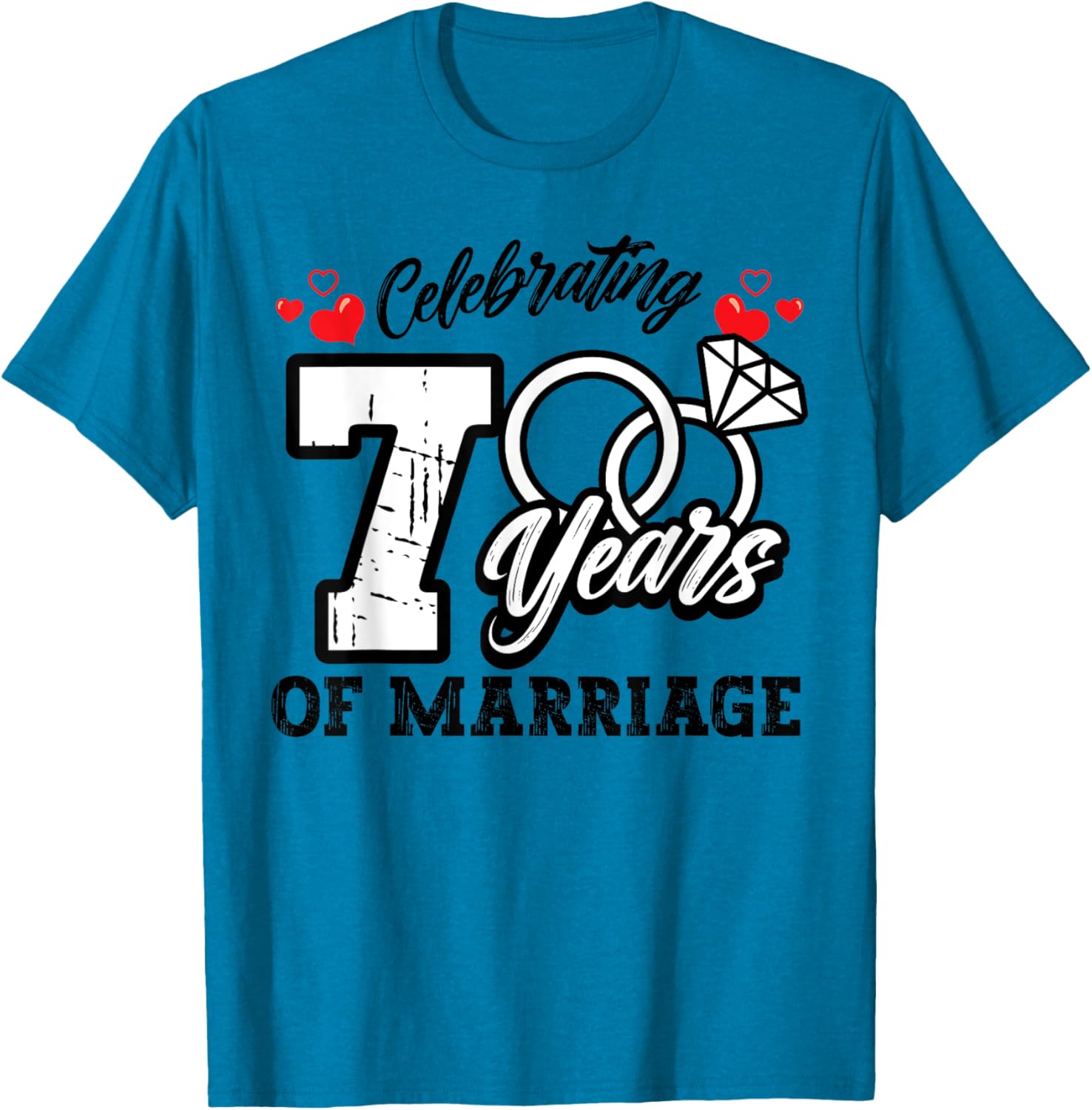 7th Wedding Anniversary Matching T-Shirt for Couples Celebrating Love - 9