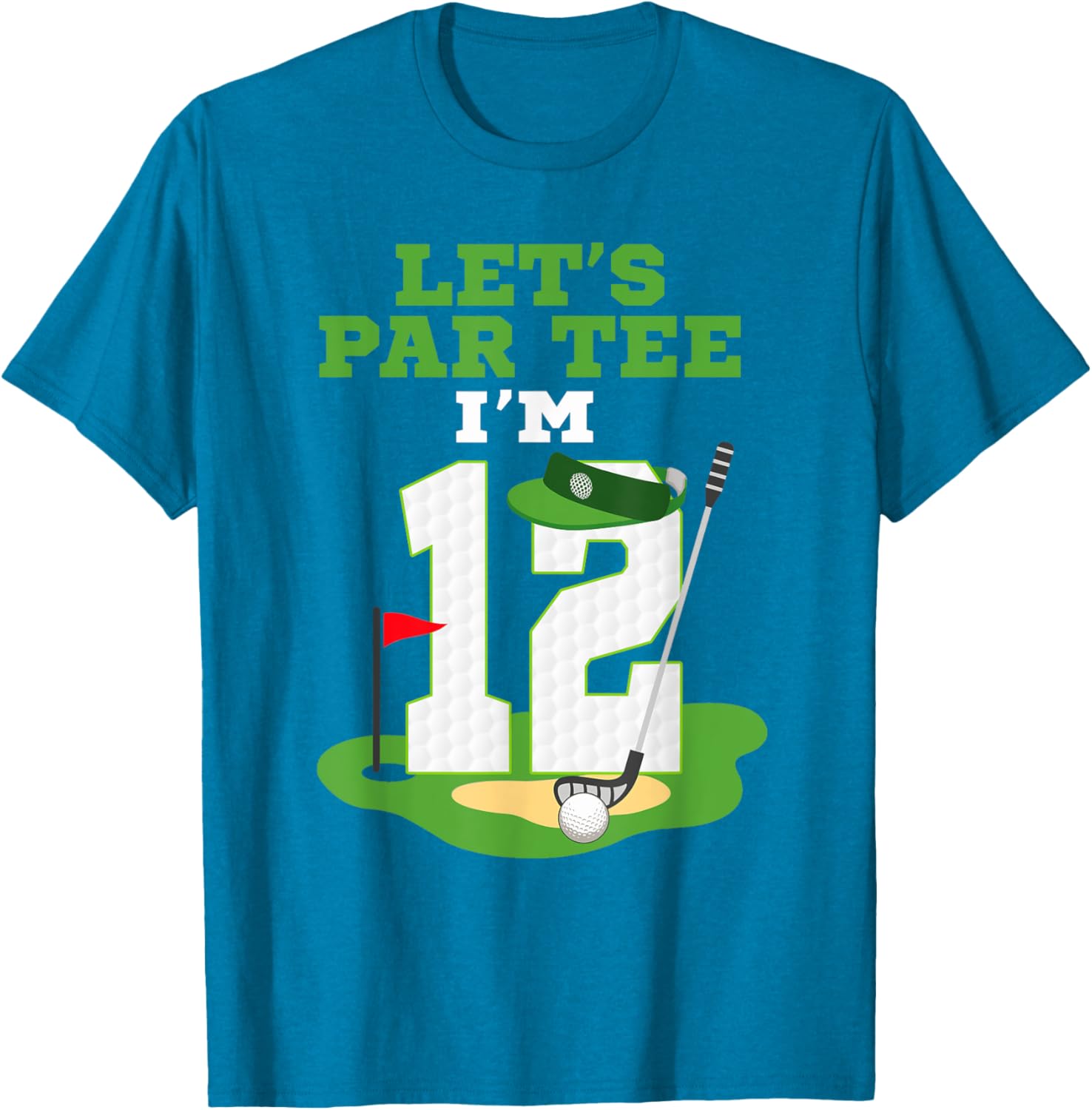 Let's Par Tee 12th Birthday Golf T-Shirt for Kids Fun Celebration - 15