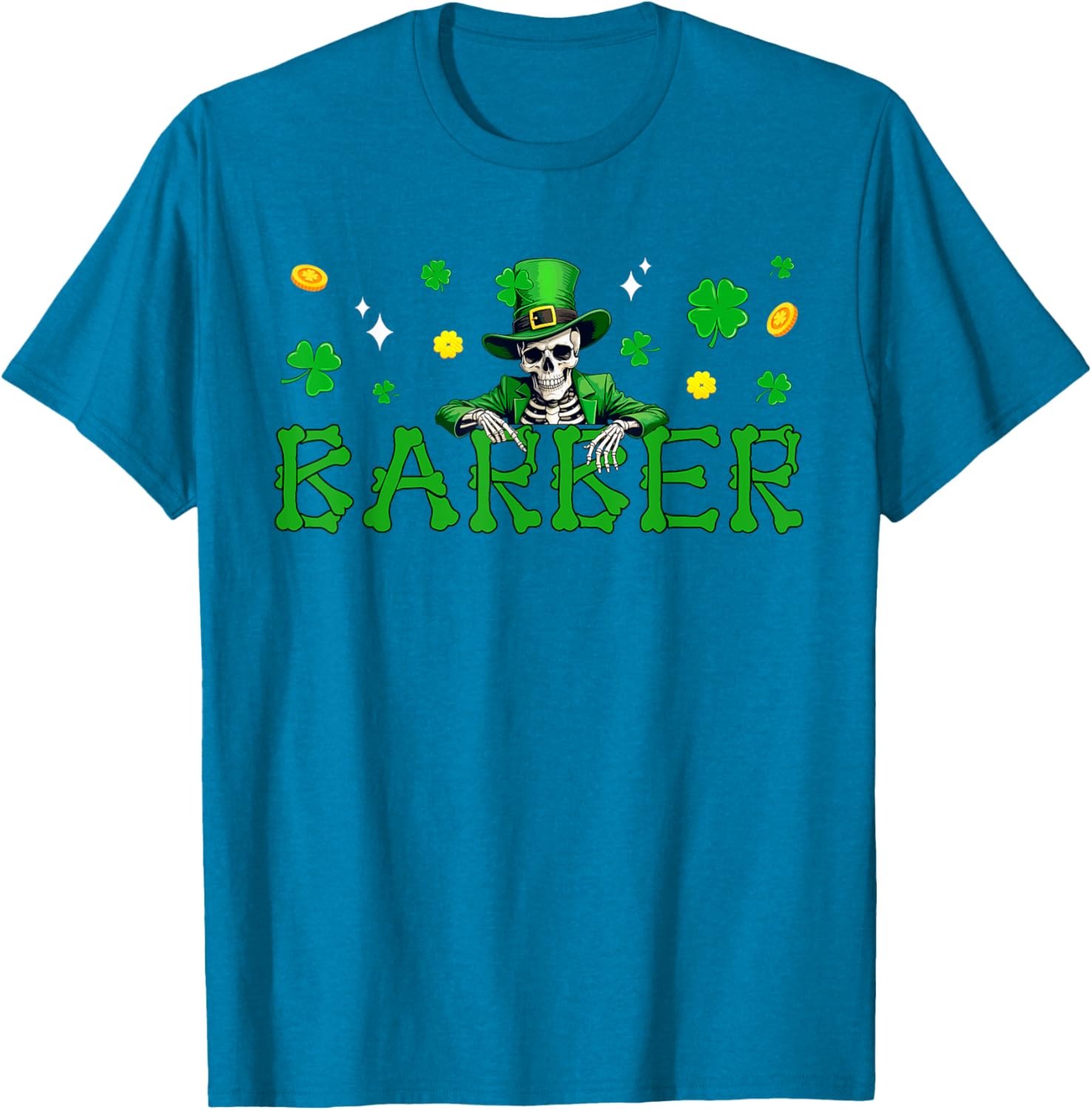 St. Patrick's Day Skeleton Shamrock T-Shirt for Irish Job Fans - 24