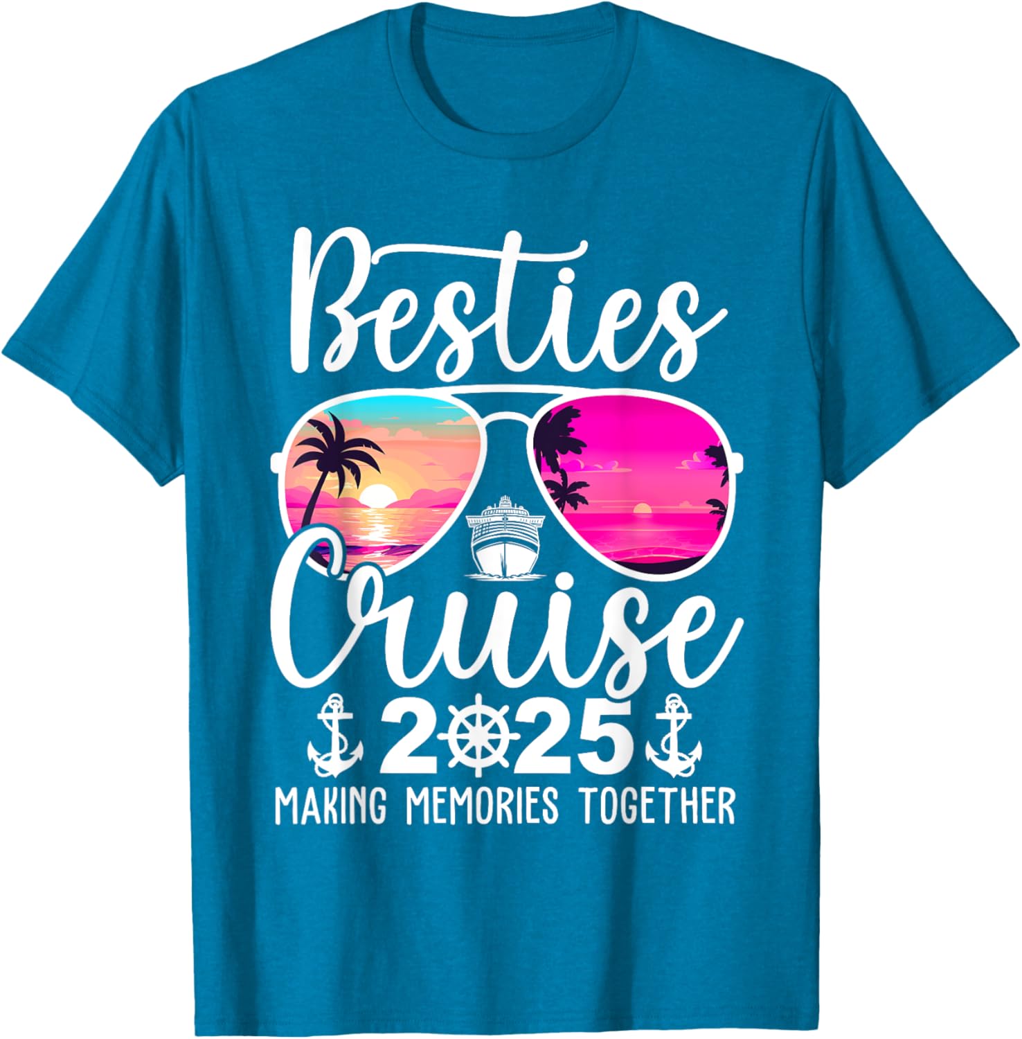 Besties Cruise 2025 Summer Vacation T-Shirt for Fun Travel Memories - 7