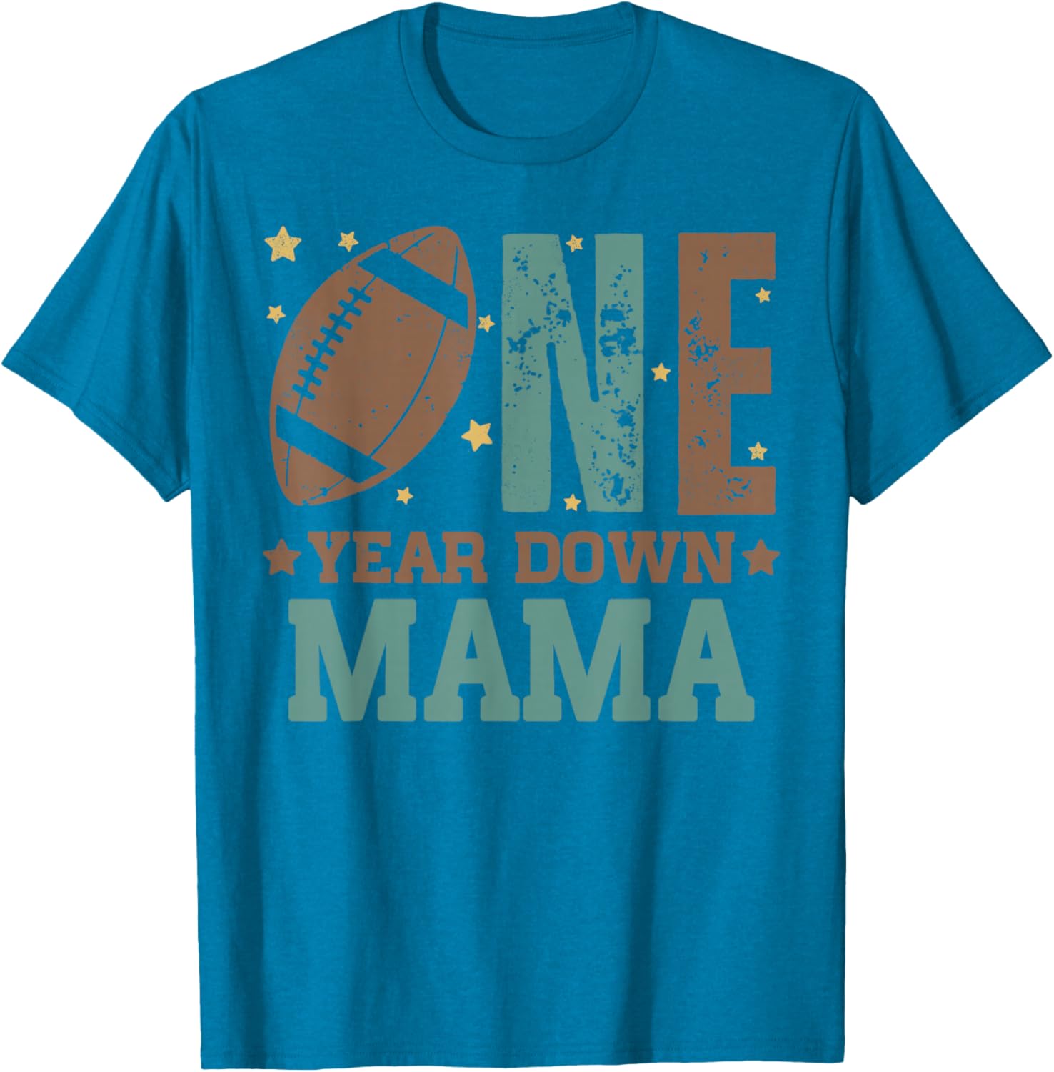 Cute Mama of 1 Year Old Football Birthday Party T-Shirt for Moms - 2