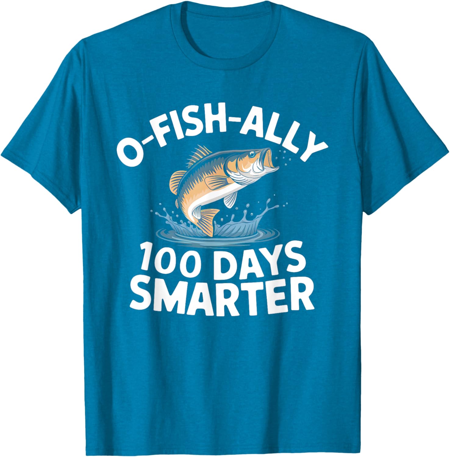 100 Days Smarter Kids Fishing T-Shirt for 100th Day of School Fun - 11