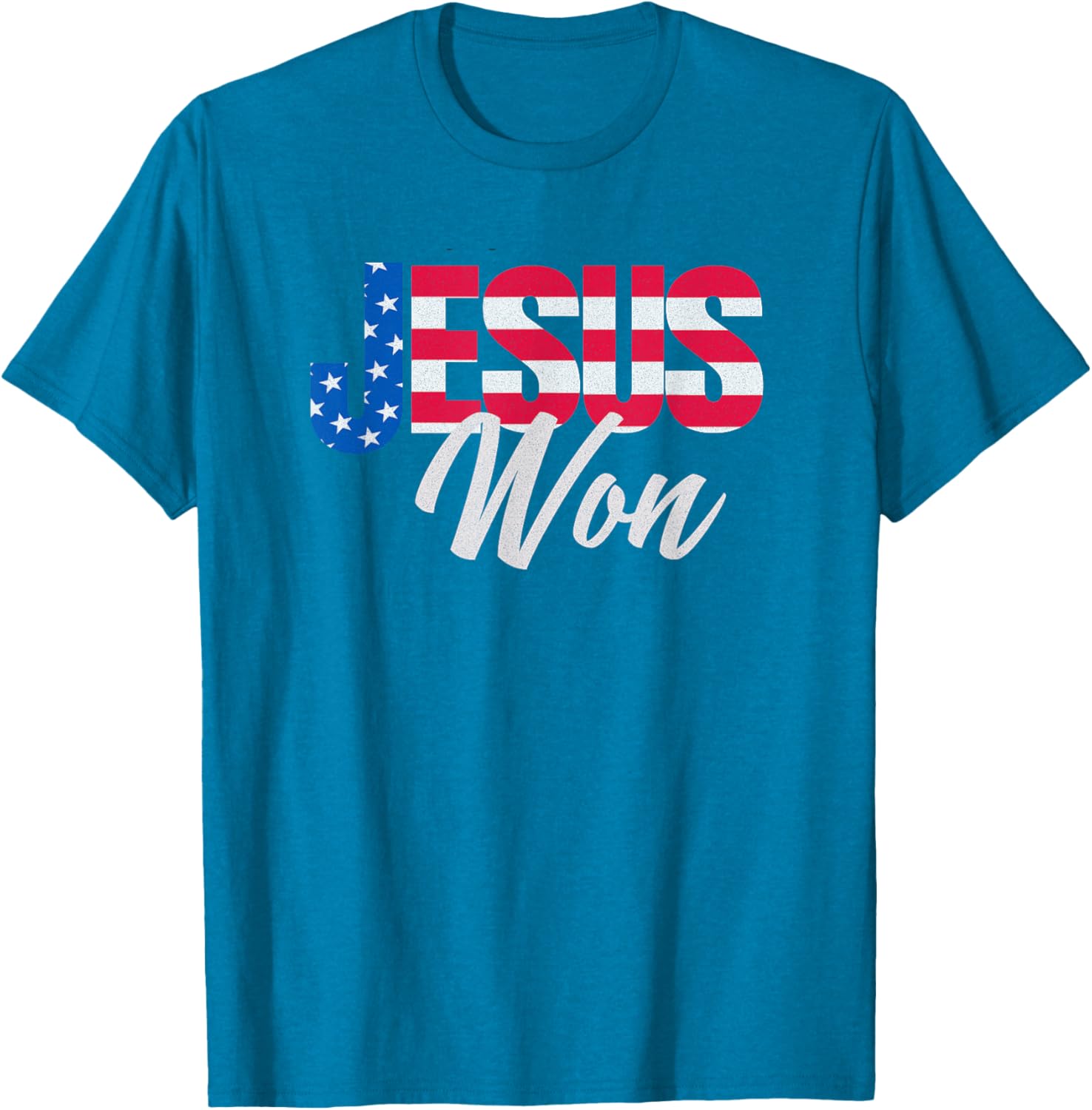 Patriotic Christian T-Shirt Jesus Won Design for Faith and Freedom Fans - 1